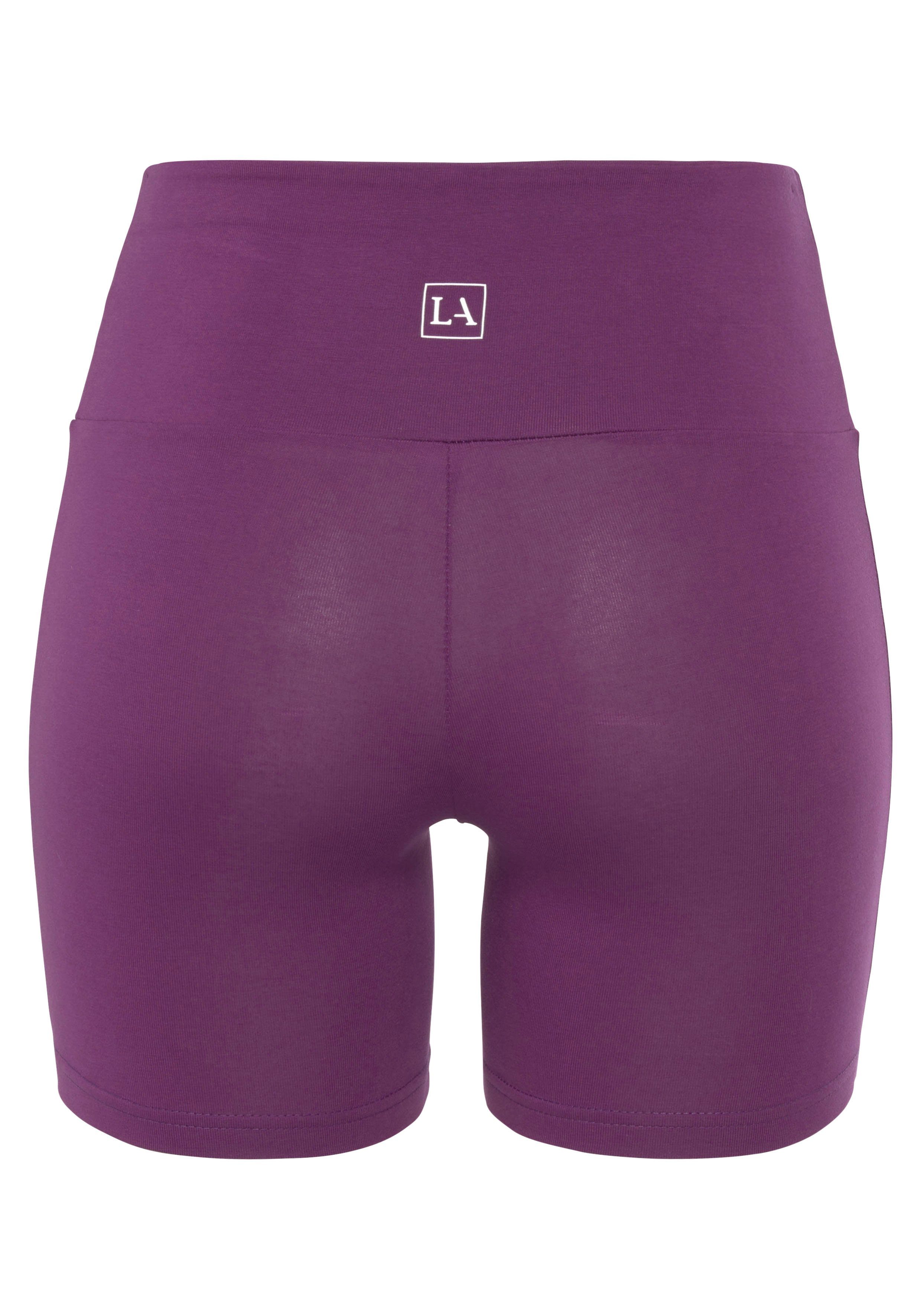 Lascana Short met brede boord en logoprint, loungewear