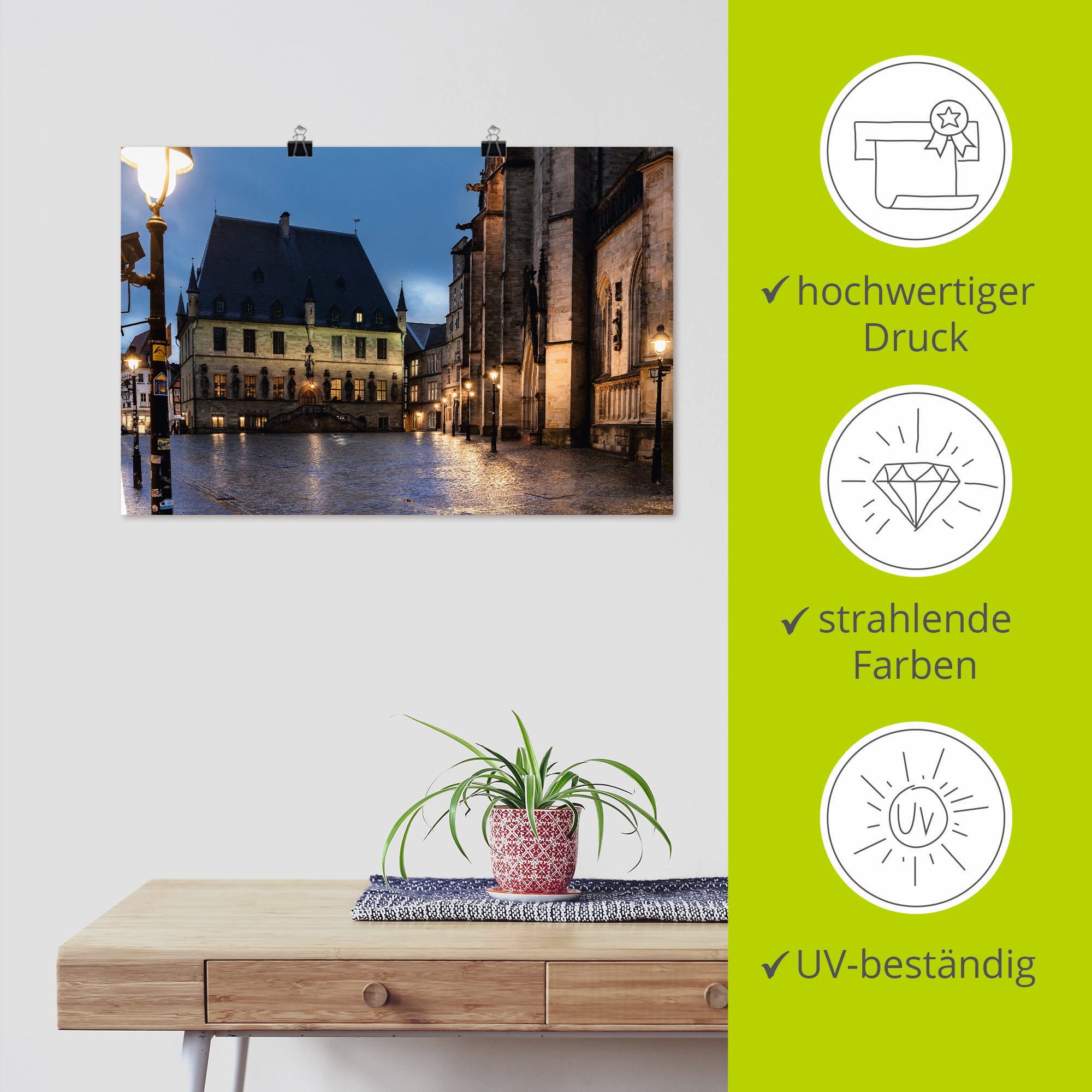 Artland Artprint Stadhuis Osnabrück I als artprint van aluminium, artprint voor buiten, poster in diverse formaten