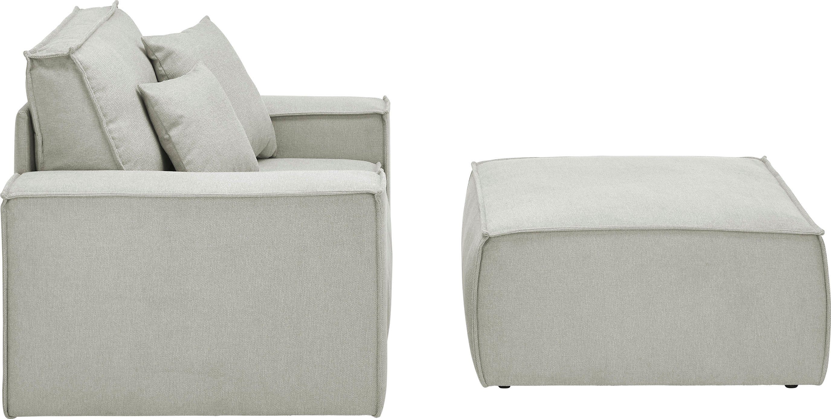 andas Loveseat Finnley Loveseat en hocker als set, passend bij de bekleding-serie Finnley (2-delig)