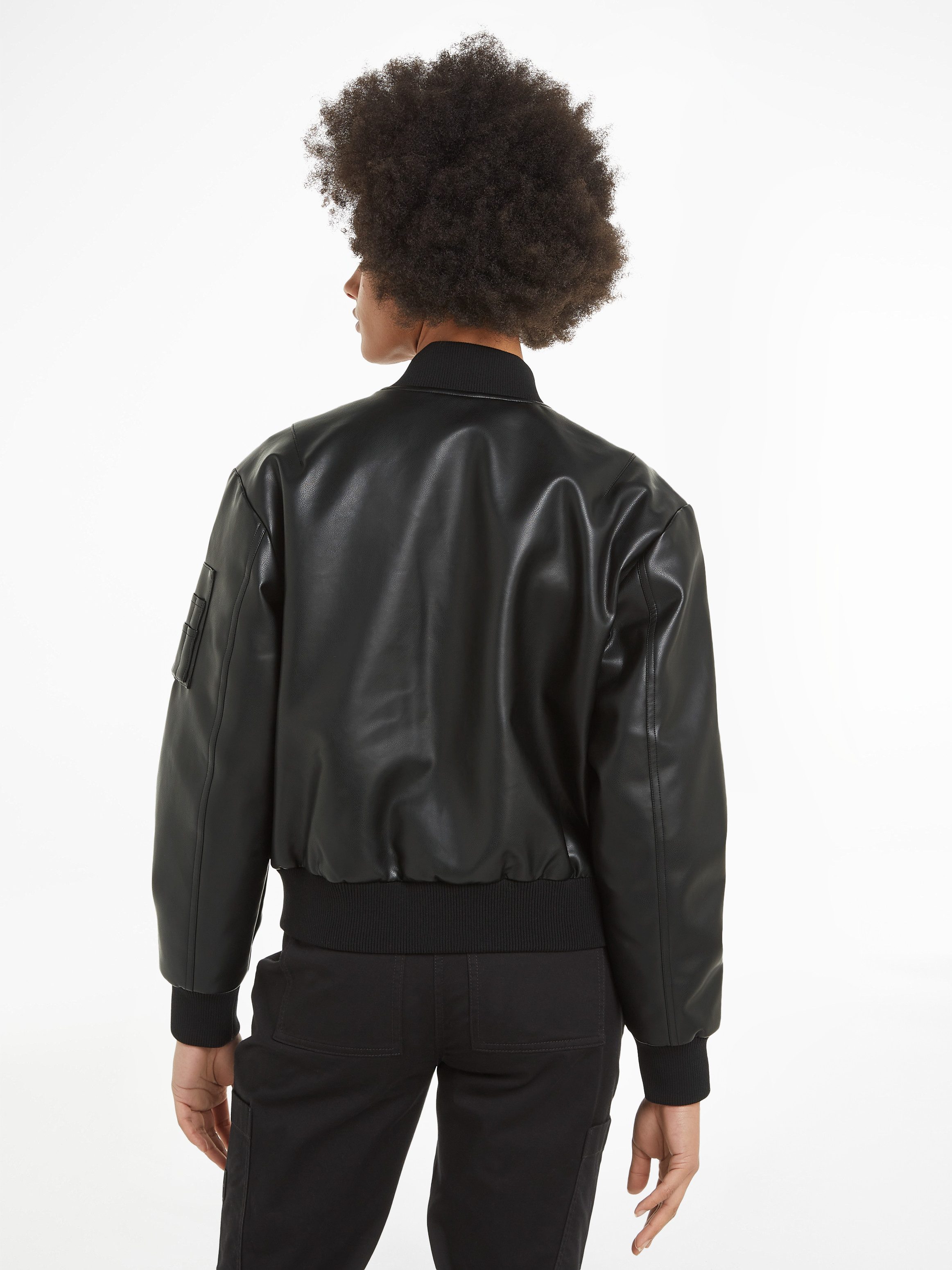 Calvin Klein Jack in collegestijl FAUX LEATHER BOMBER JACKET