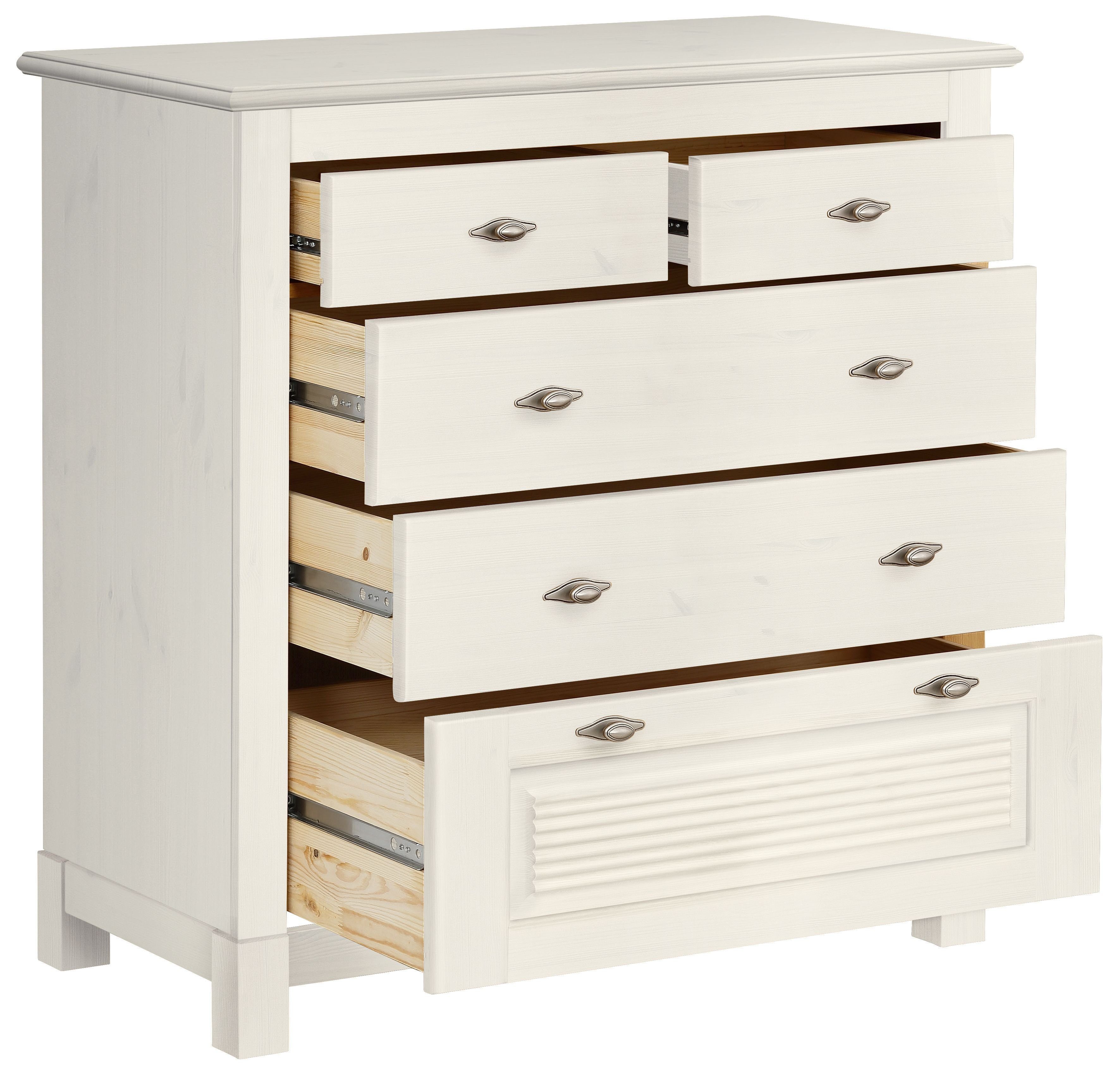 Home affaire Ladekast Rauna van massief grenen, met 5 laden, breedte 96 cm
