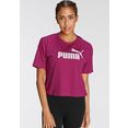 puma t-shirt ess cropped logo tee paars