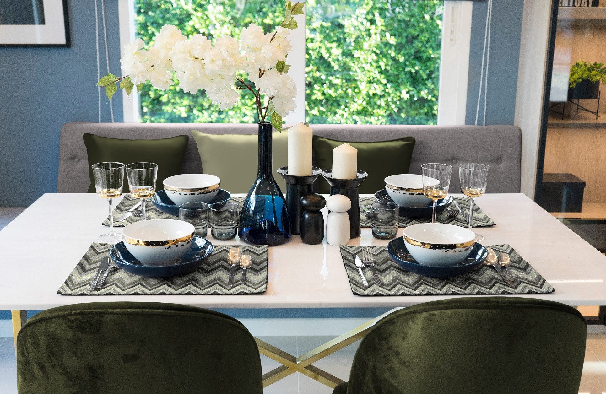 Wirth Set placemats Benewitz (set, 2 stuks) tafelkleden maat 1 groen