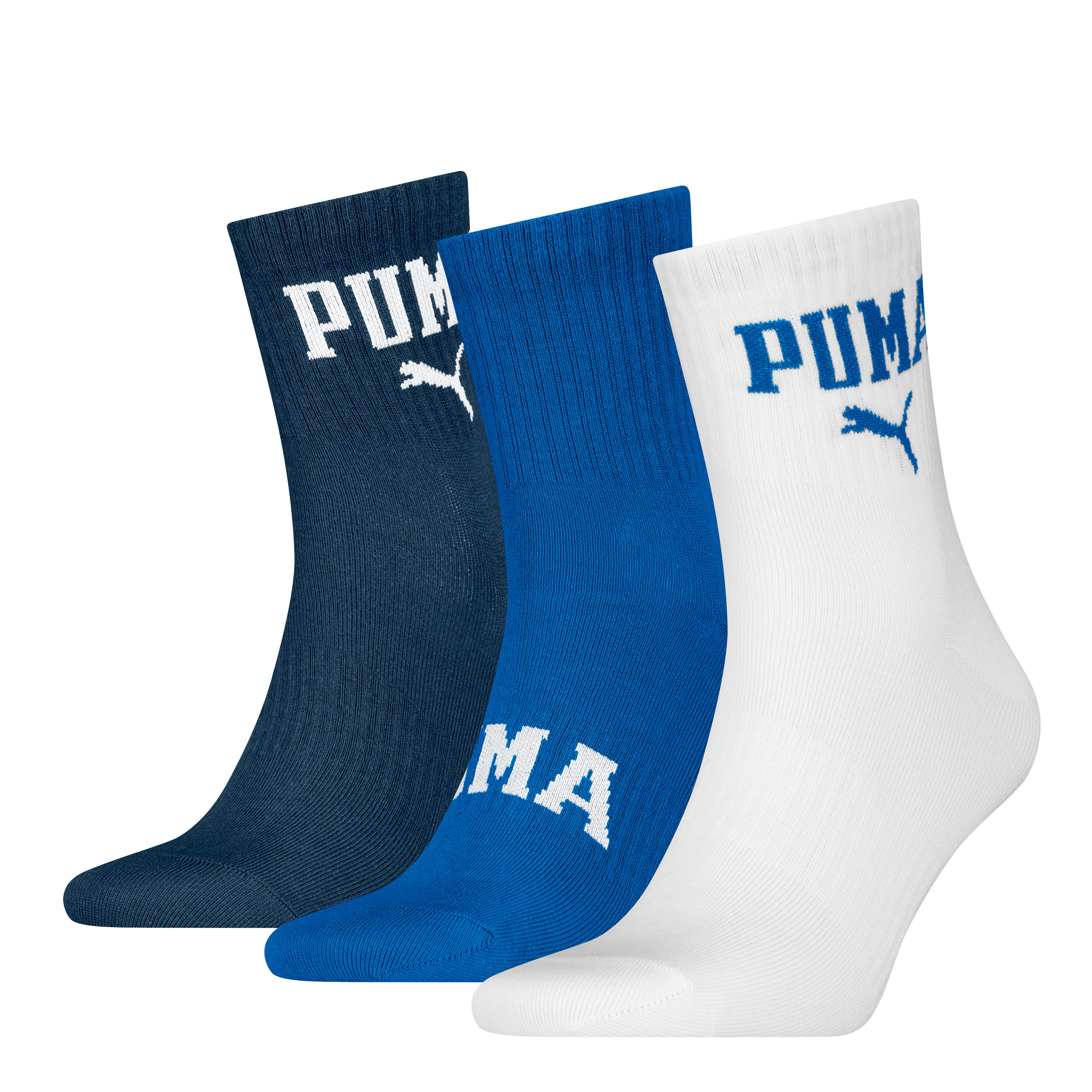 PUMA Sokken met meerdere logo's (3 paar, Set van 3)