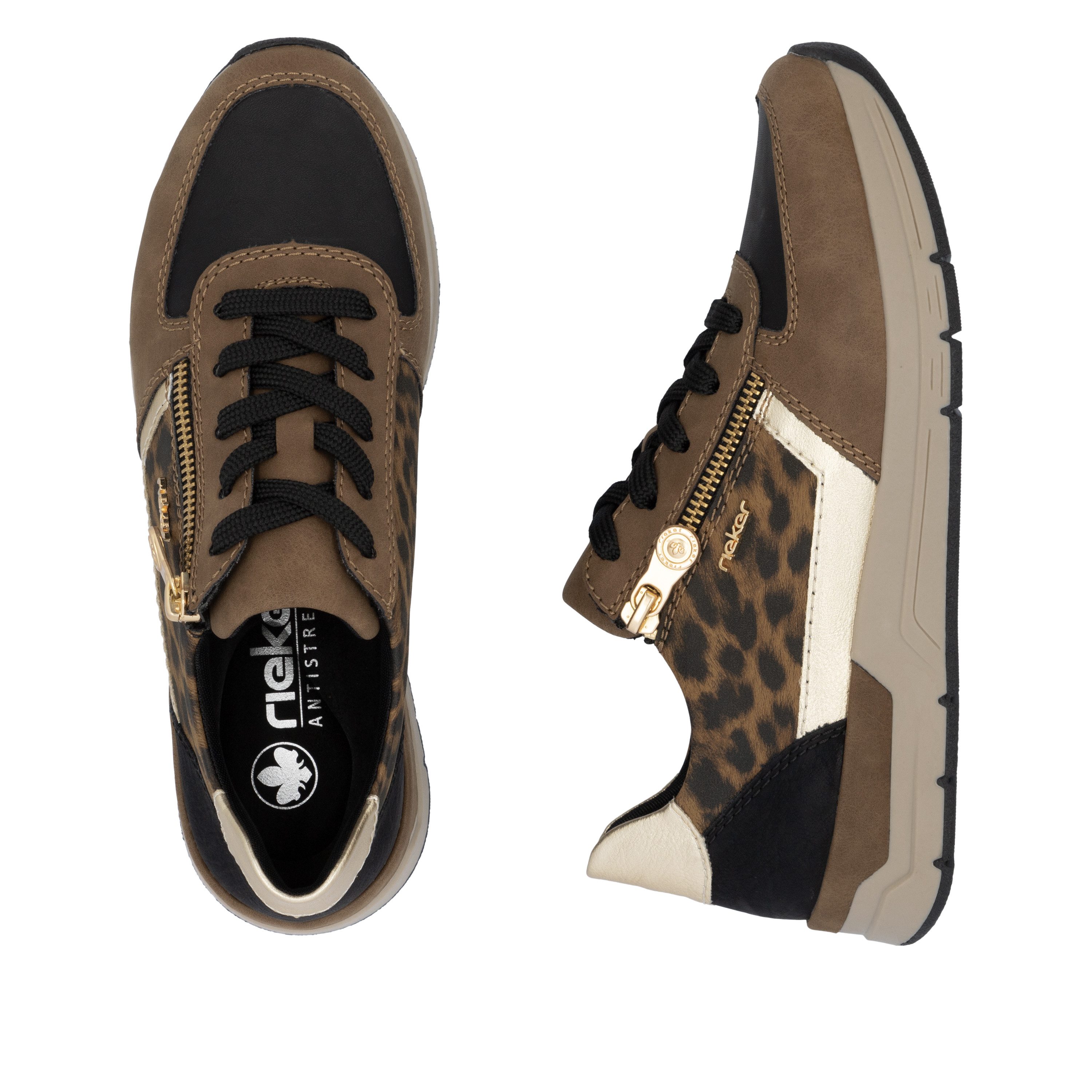 Rieker Sneakers , vrijetijdsschoen, veterschoen, halfschoen met modieuze accenten