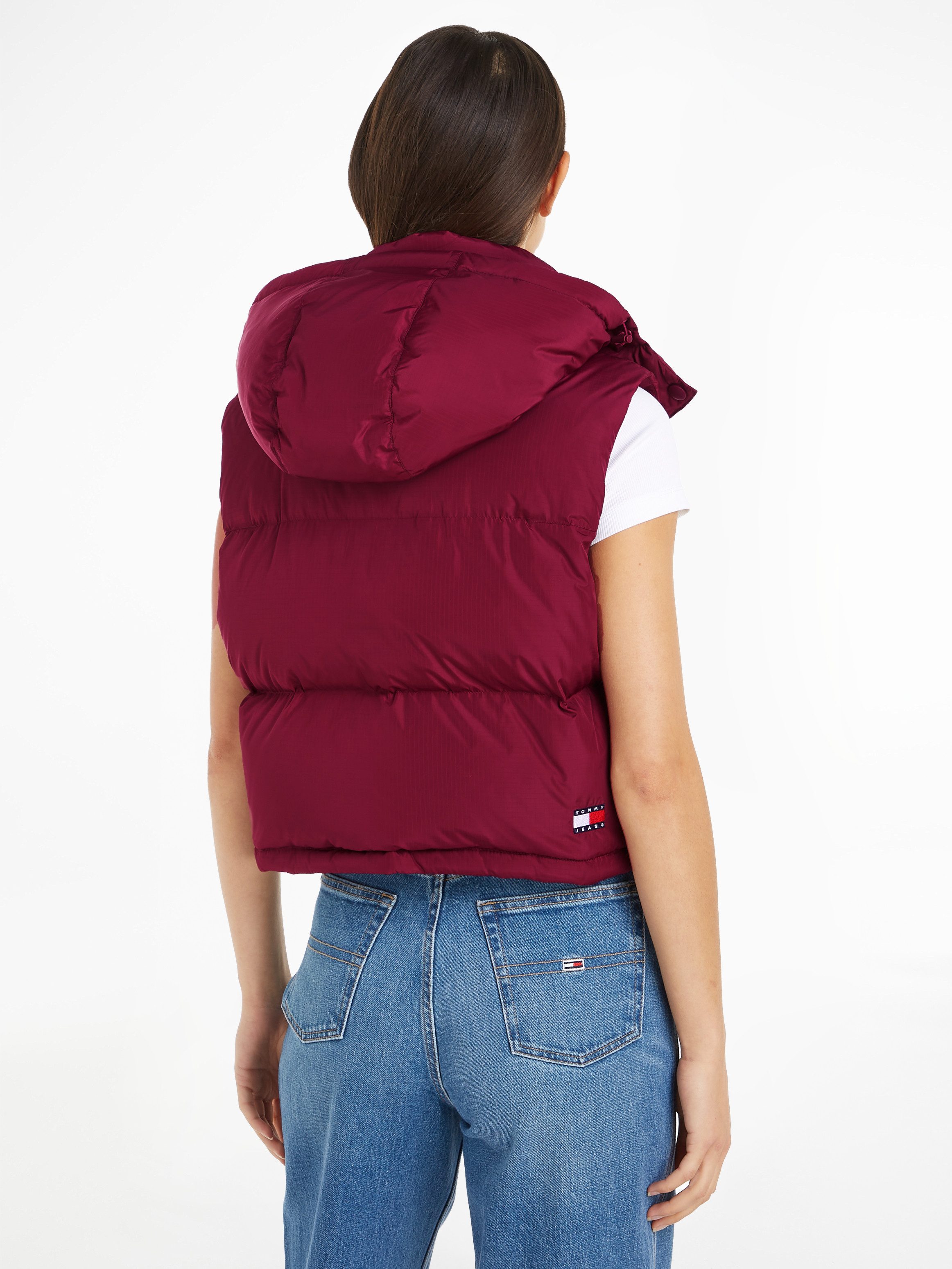 TOMMY JEANS Bodywarmer TJW CRP ALASKA PUFFER VEST in modieuze cropped vorm, puffer
