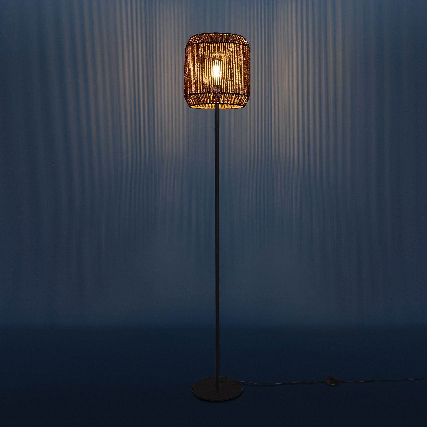 Paco Home Staande lamp Pedro moderne led lamp in boho-look, woonkamer, slaapkamer, fitting e27