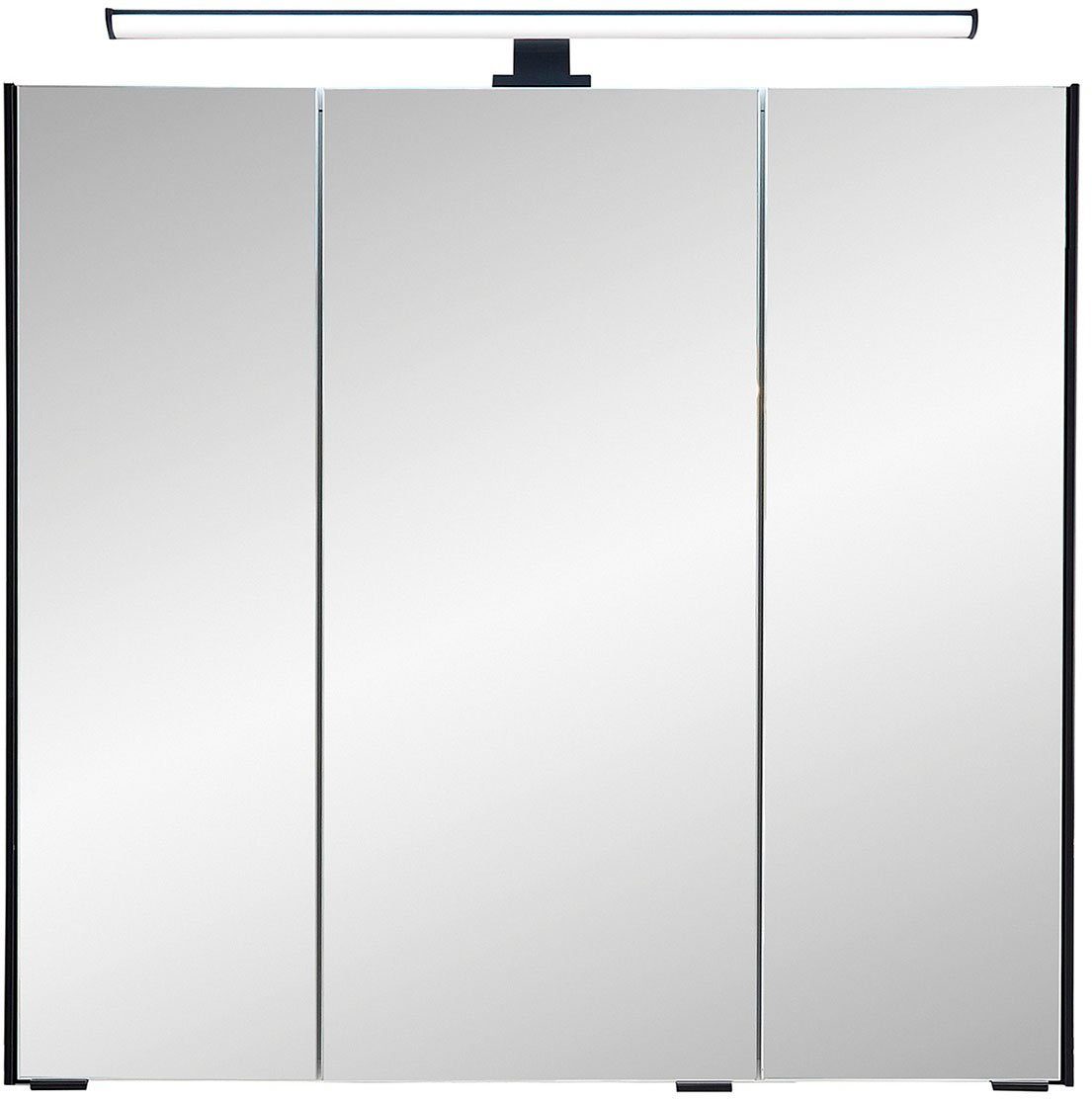 Saphir Badkamerspiegelkast Quickset 395 Badkamermeubel, 3 spiegeldeuren, 6 planken, 75 cm breed hangkasten beige