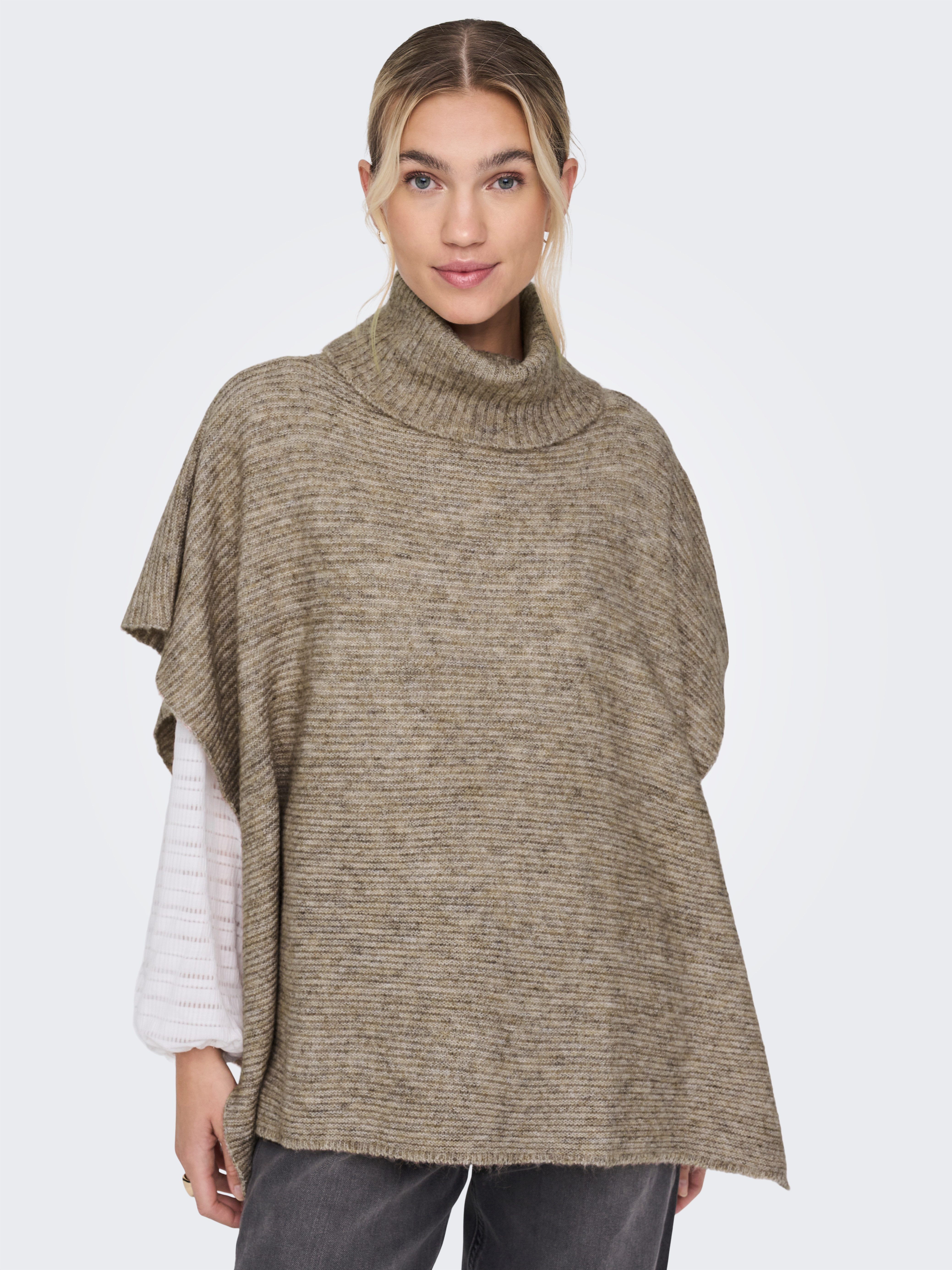 Only Gebreide poncho ONLLOVISA LIFE KNIT PONCHO ACC