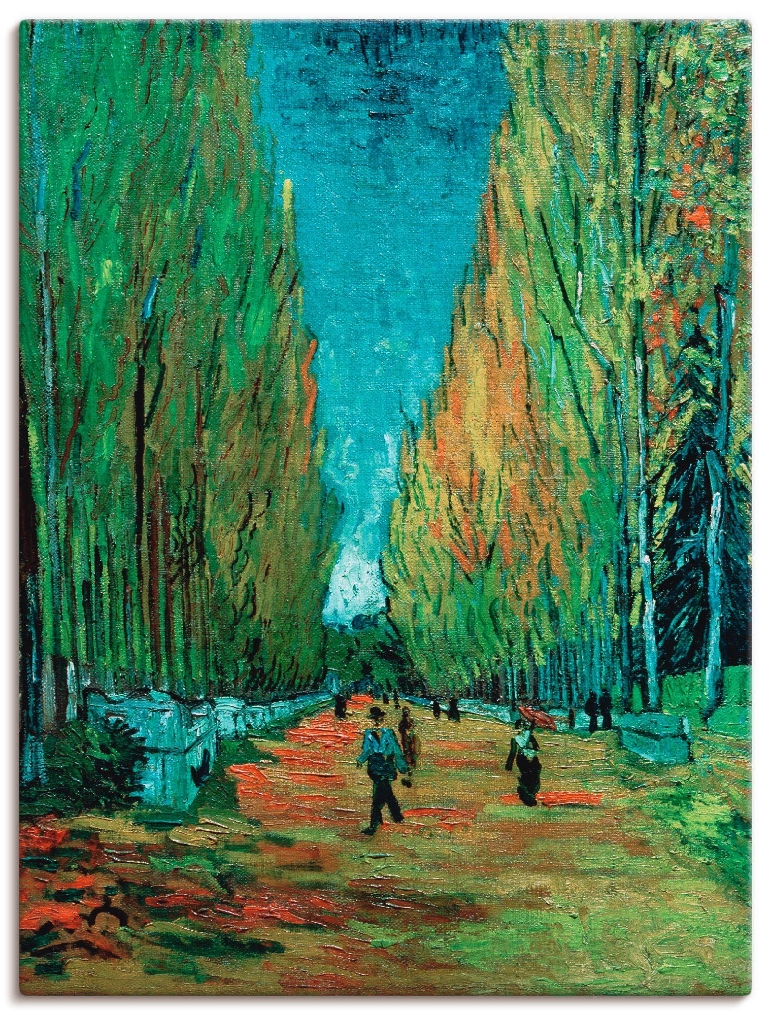 Artland Artprint op linnen Les Alyscamps gespannen op een spieraam foto schilderijen groen