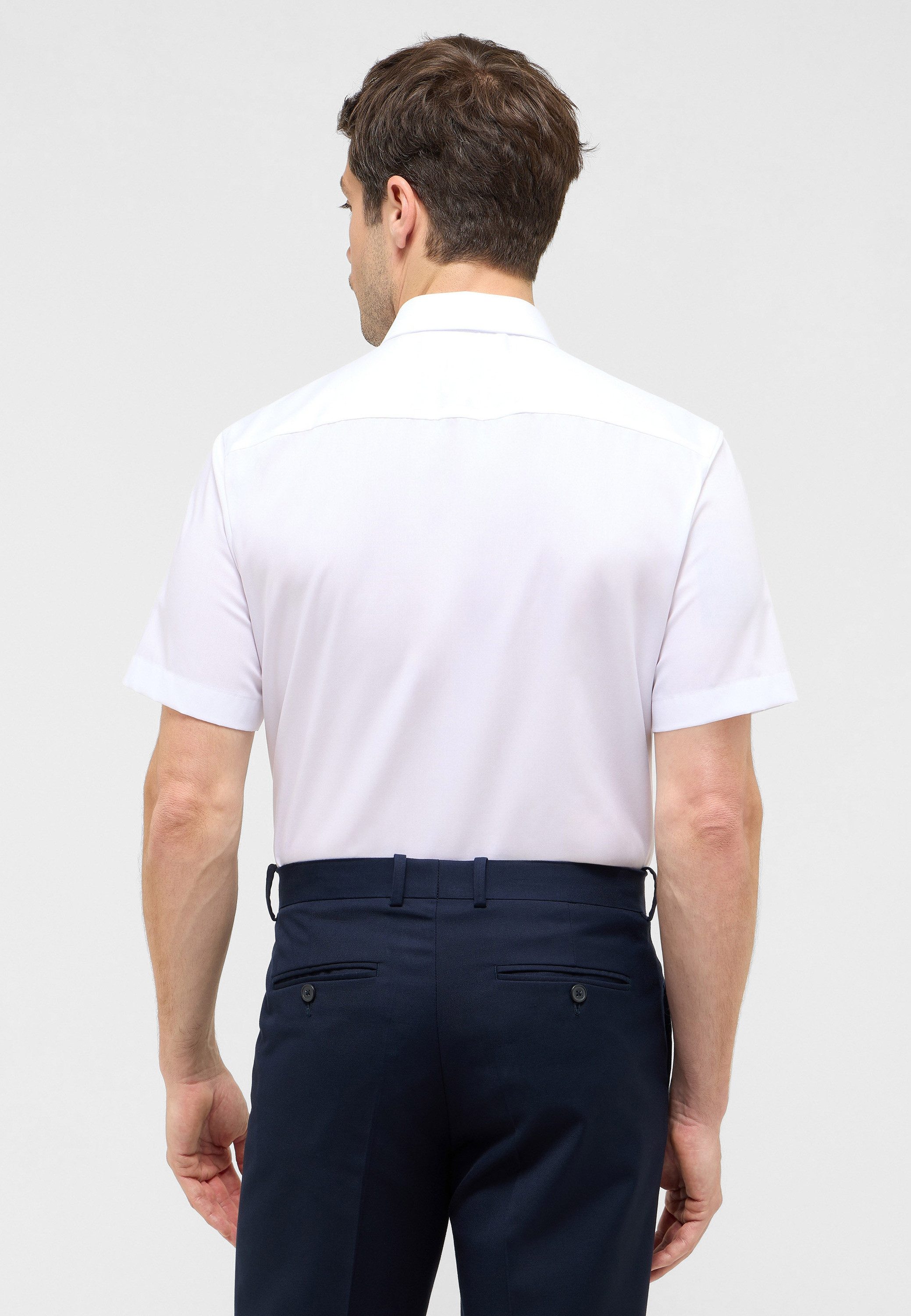 Eterna Overhemd met korte mouwen Slim fit NON IRON (strijkvrij)