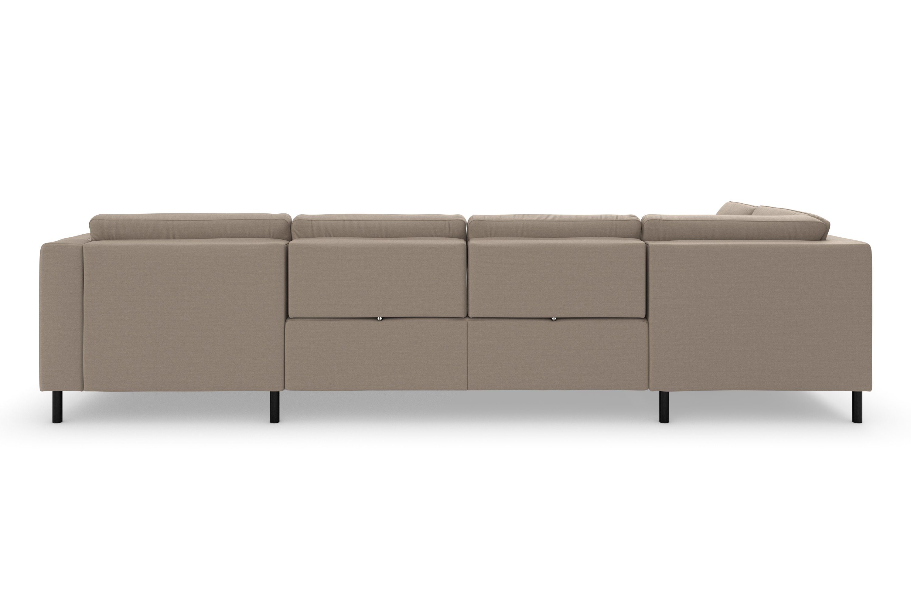 sit&more Zithoek Olsen U-vorm inclusief zitdiepteverstelling, naar keuze met slaapfunctie, 15 cm hoog