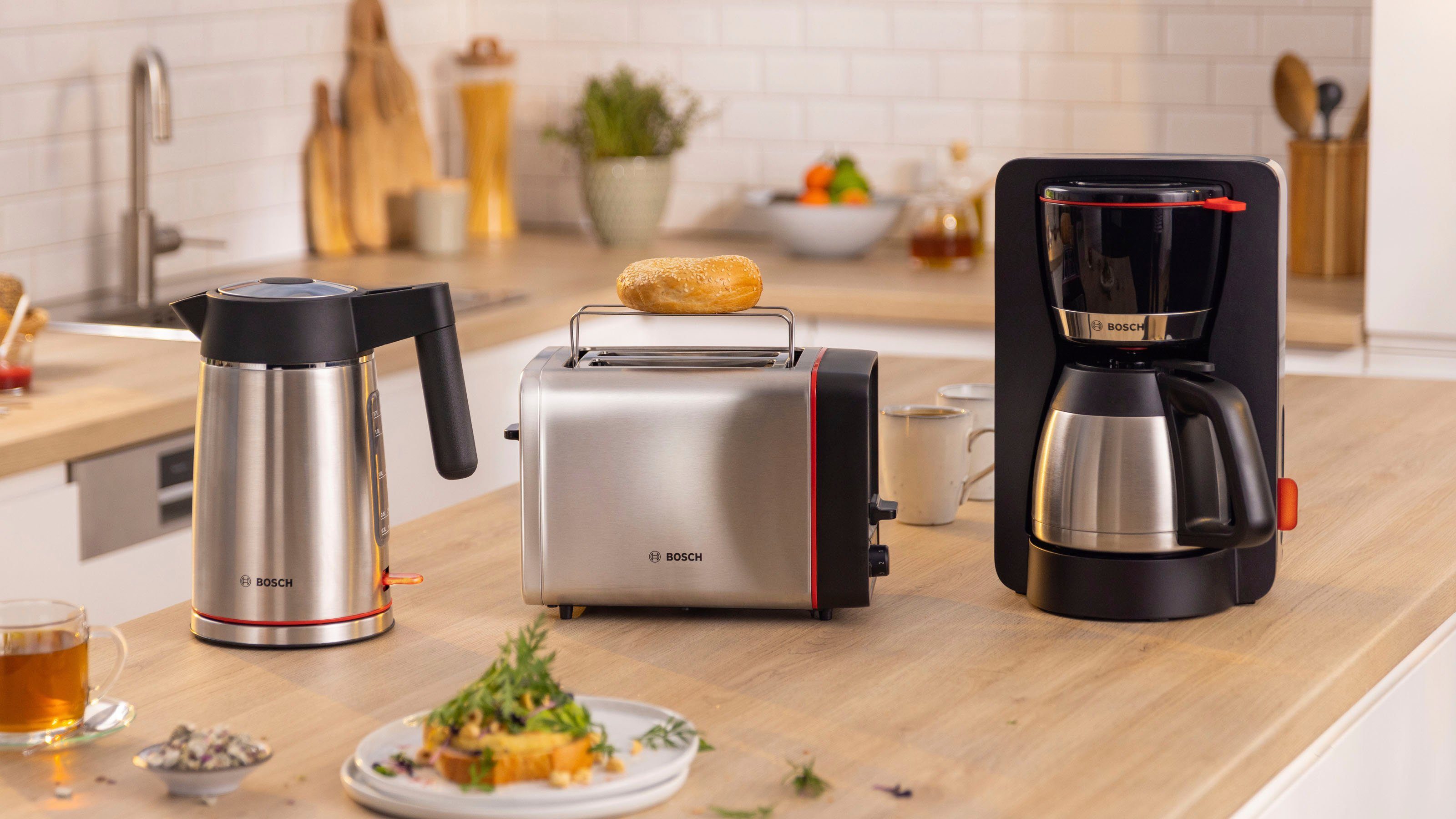 BOSCH Toaster MyMoment TAT6M420 geïntegreerde opzet voor broodjes, ontdooi/opwarmfunctie, brood centreren