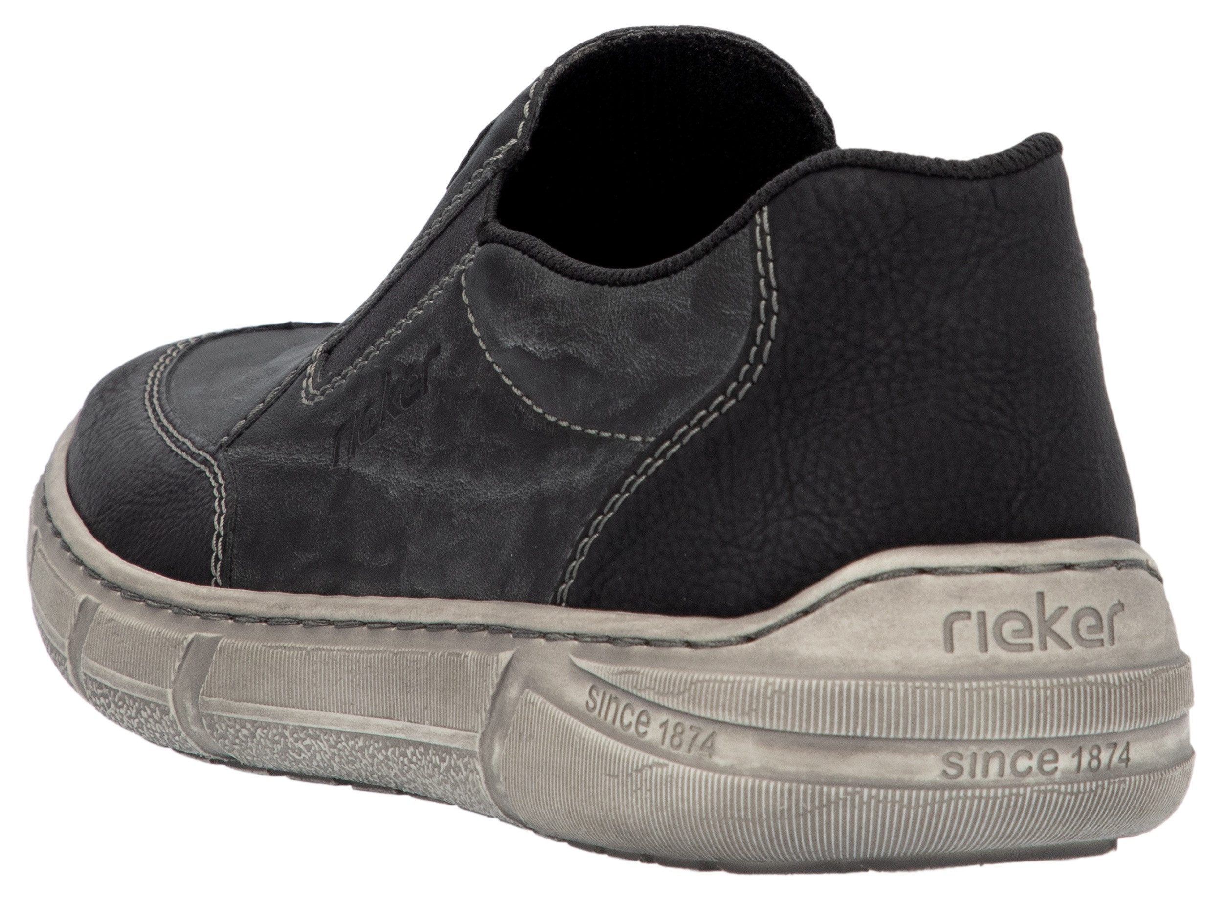 Rieker Instappers slip-on sneaker, lage schoen, instapschoen met elastiek aan beide zijden