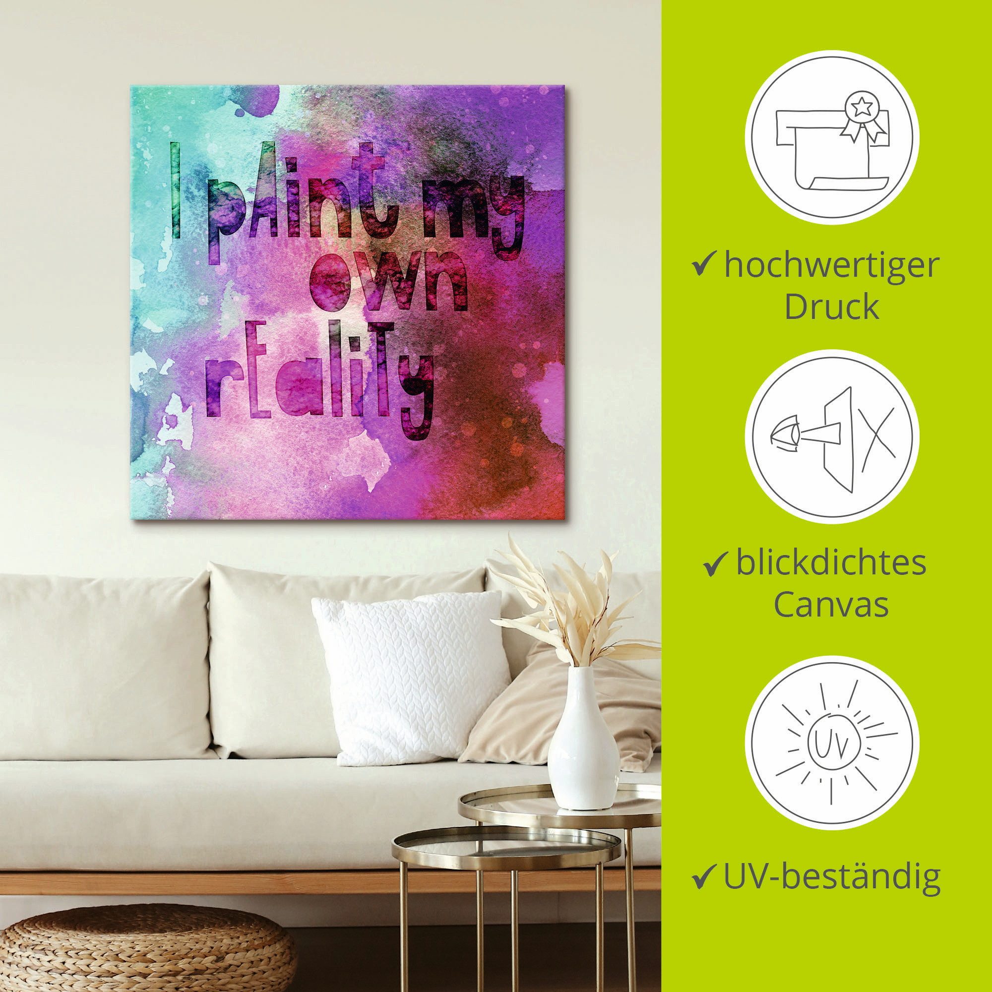 Artland Artprint op linnen Ik schilder mijn eigen realiteit