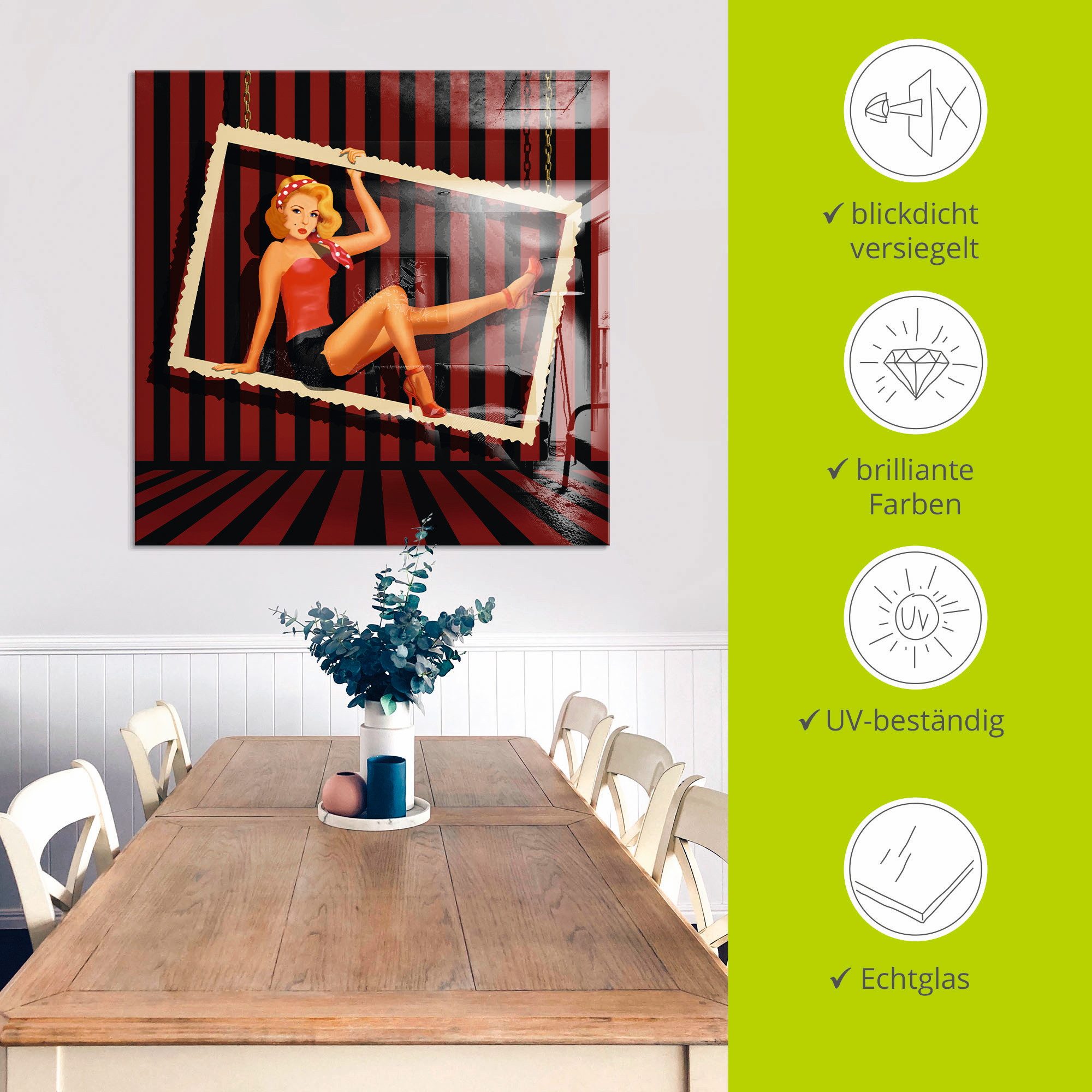 Artland Print op glas Schoonheid van de jaren 50