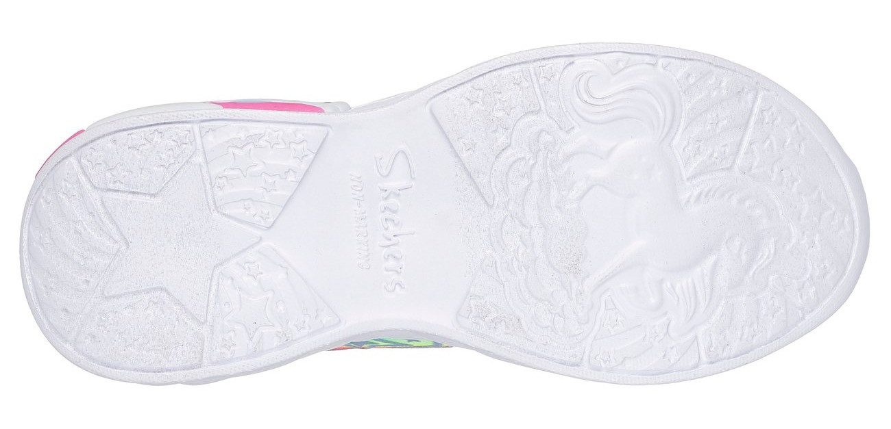Skechers Slip-on sneakers UNICORN DREAMS LIGHTS , glitter-blink schoen om in te glijden, maat sjabloon om te downloaden