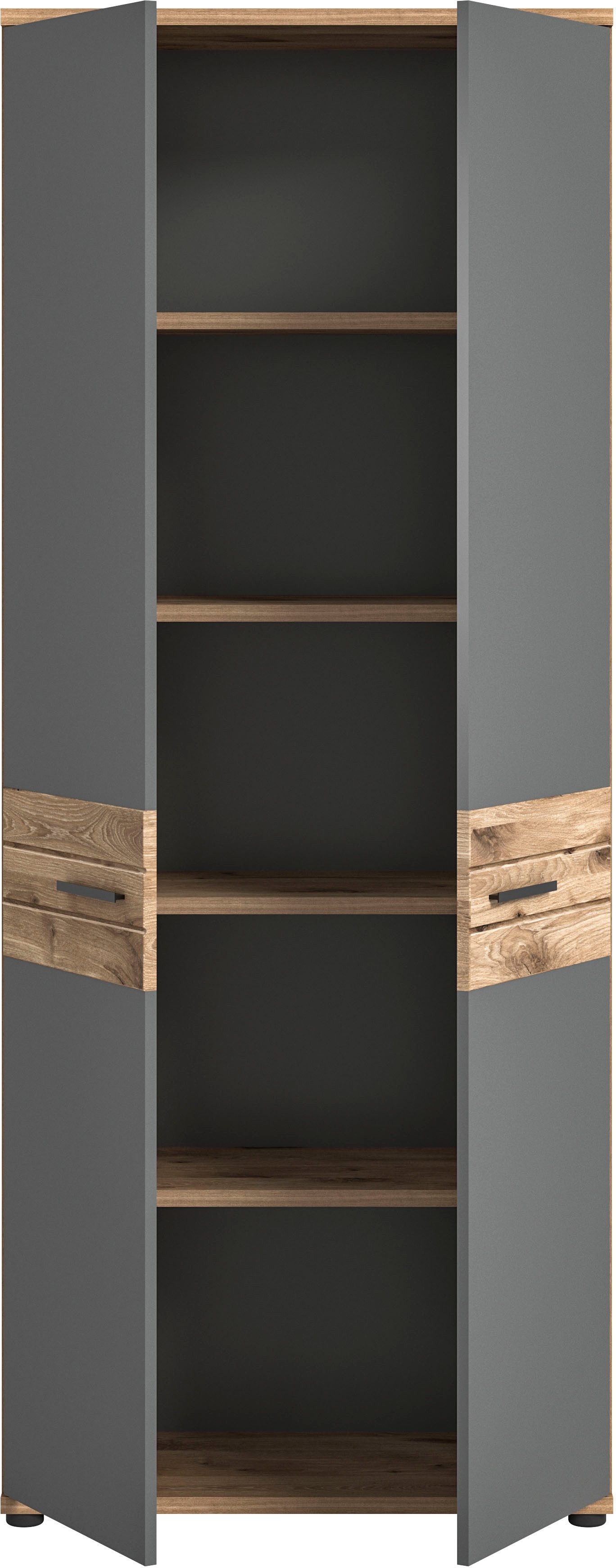 INOSIGN Archiefkast Riga, Breedte 80cm, in Nox Eik nabootsing en Basaltgrijs