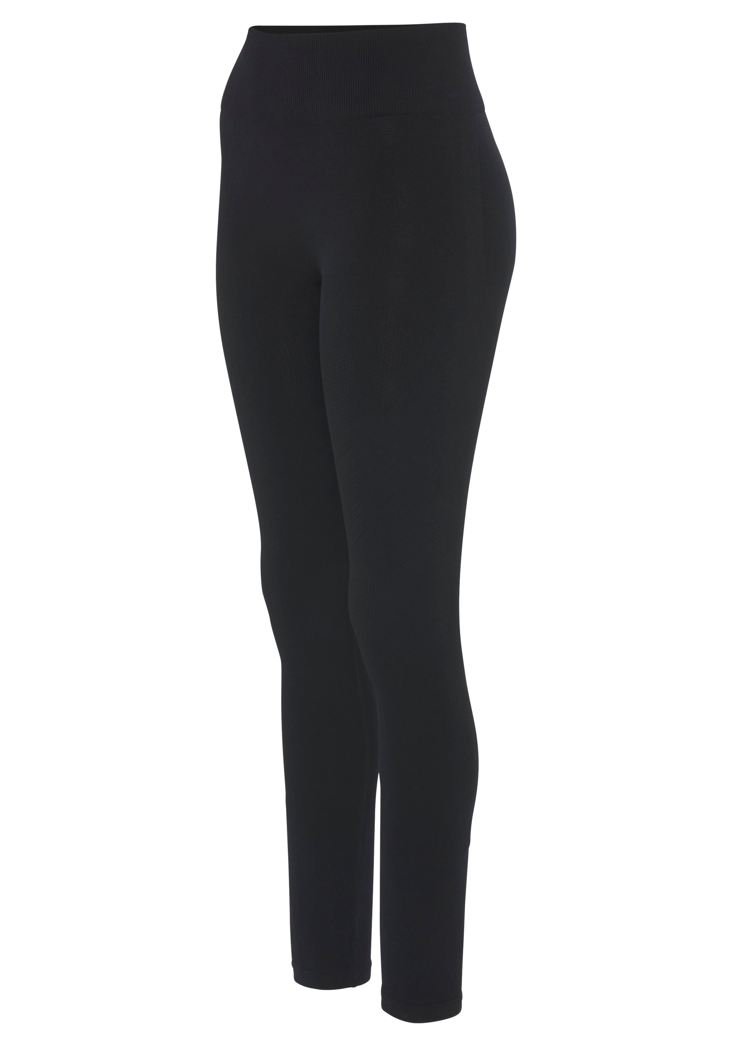 Lascana Naadloze legging Po Push Up met ribstructuur en shaping-effect, sportbroek, sportleggings