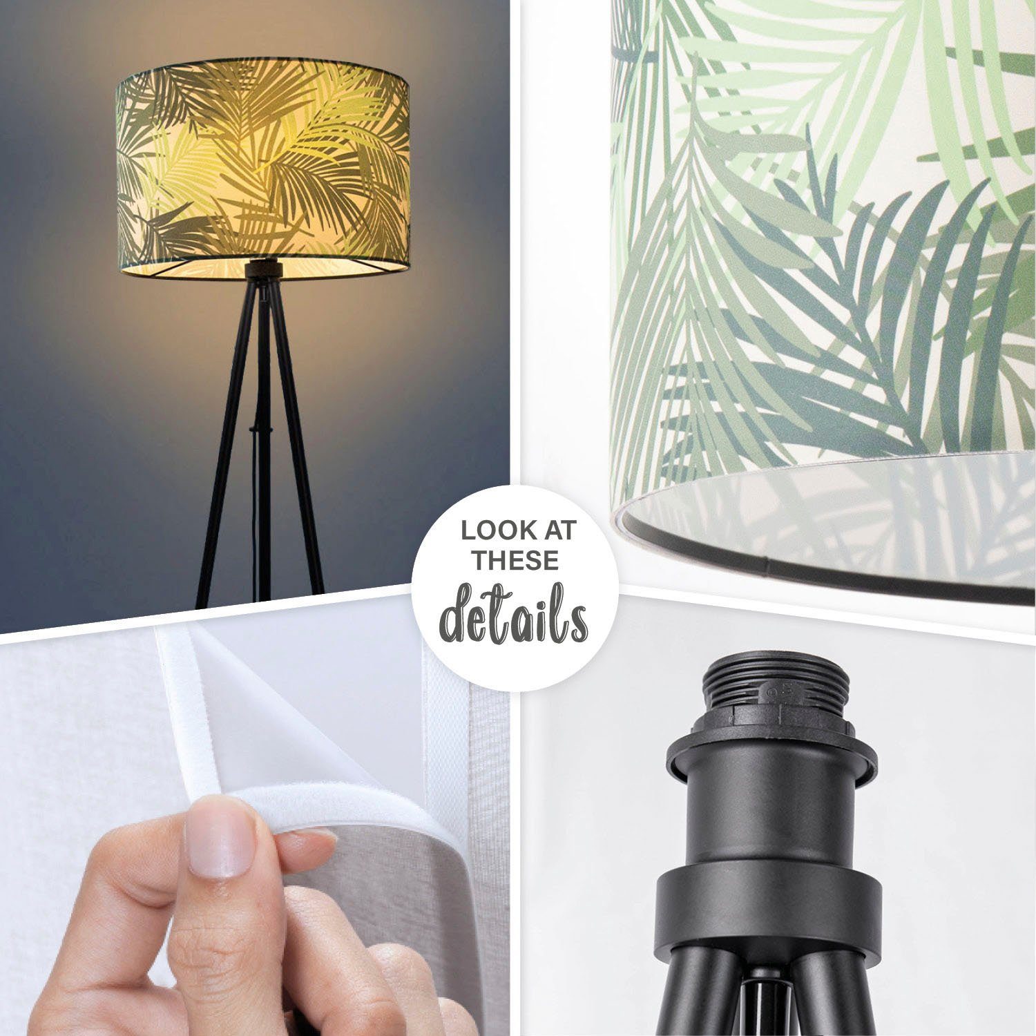 Paco Home Staande lamp Trina Ostende Lampenkap kantoor statief leeslamp decor kinderkamer jungle