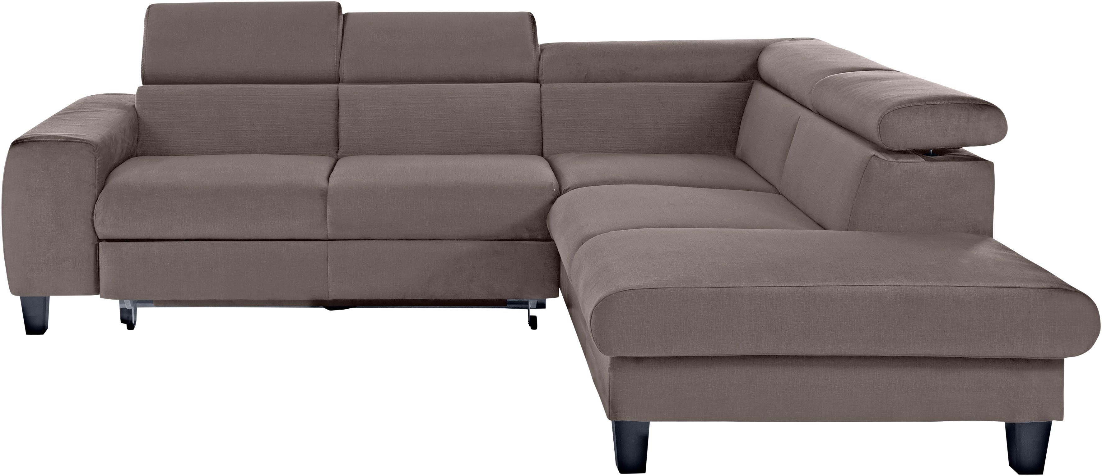 COTTA Zithoek Morven L-vorm Set bestaande uit: hoekbank met hoofdverstelling & hocker (set)
