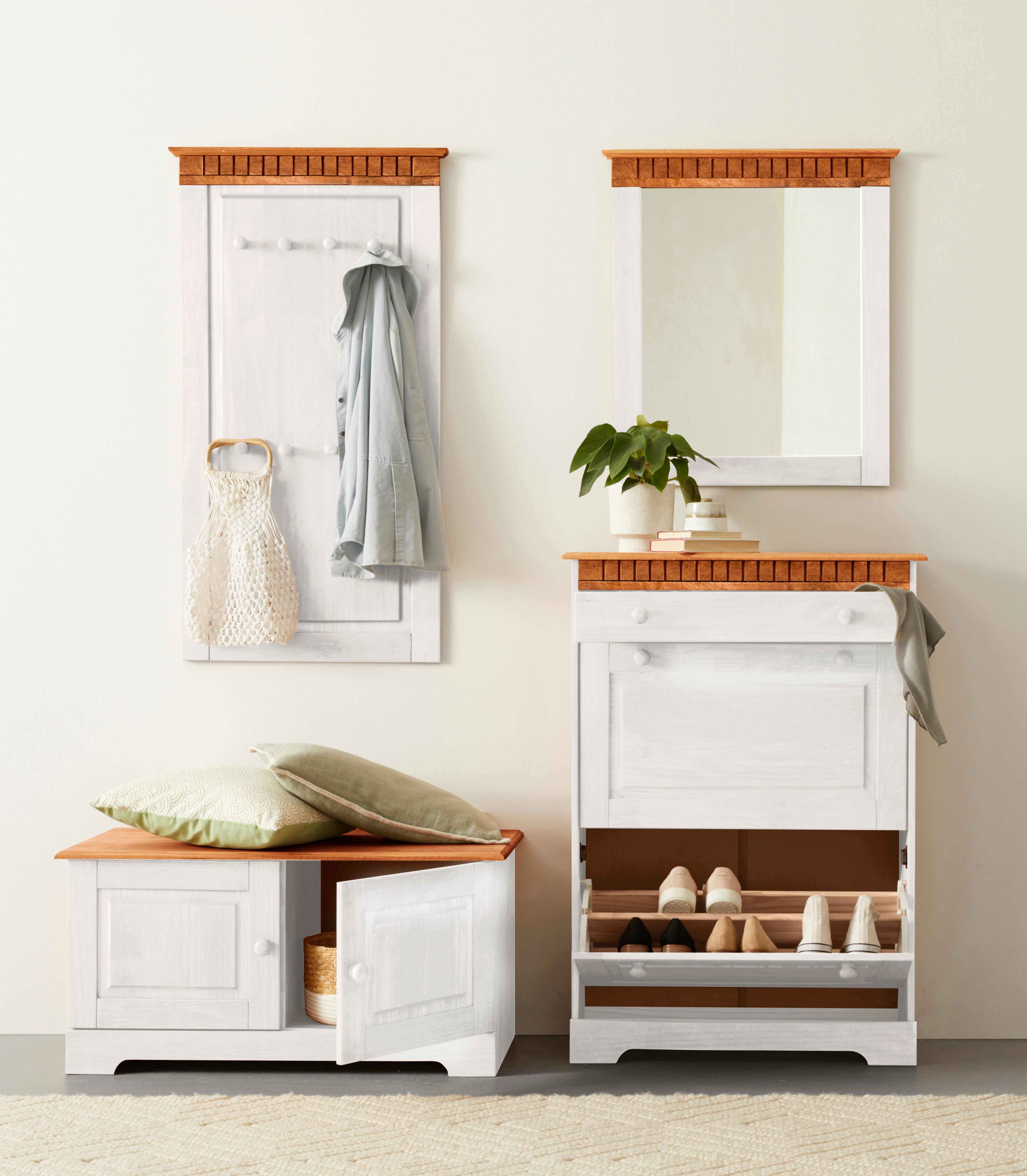 Home affaire Zitbank Lisa met opbergruimte en 2 draaideuren, breedte 90 cm