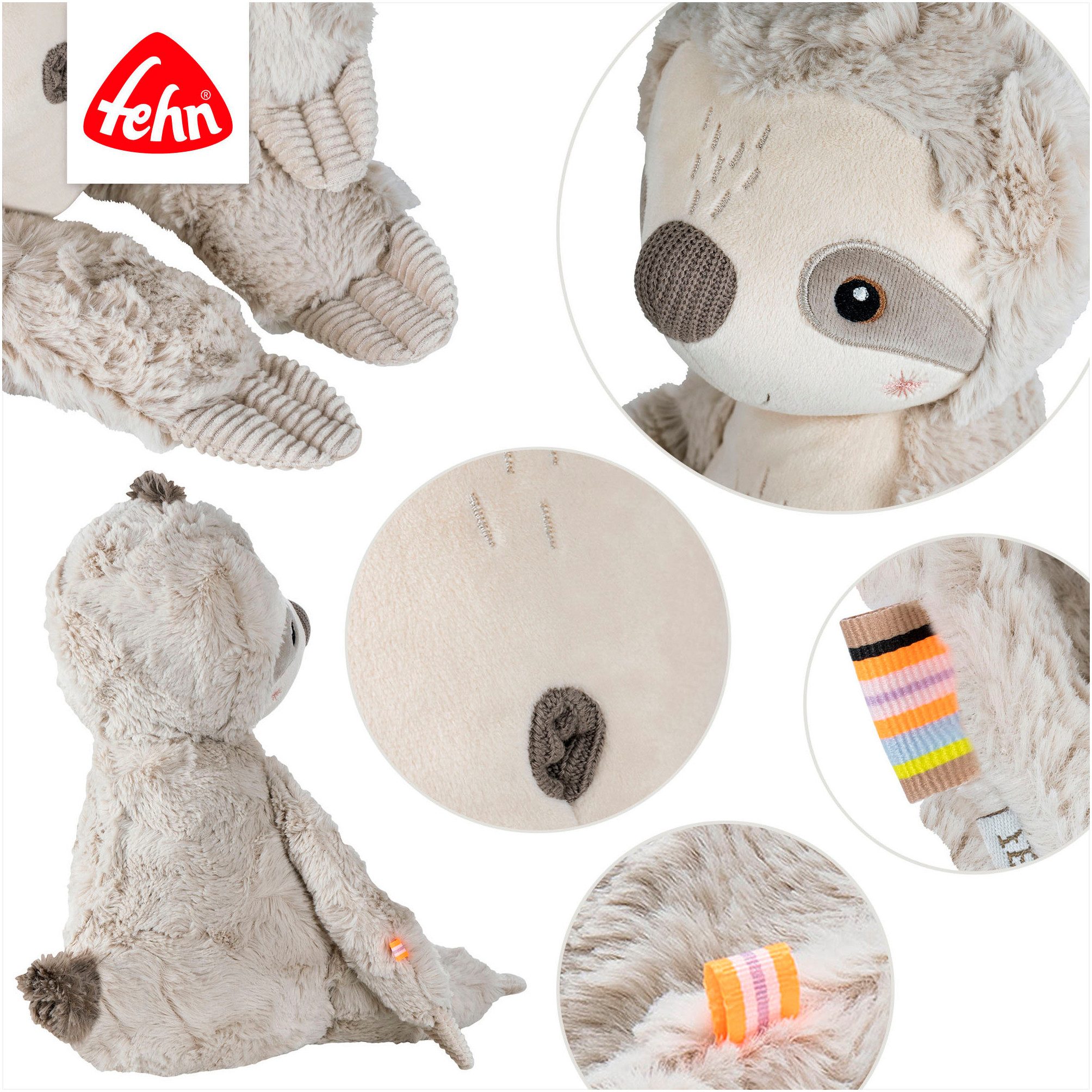 Fehn Knuffelbeest Lazy, Crazy & Pink, Knuffeldier Luiaard XL