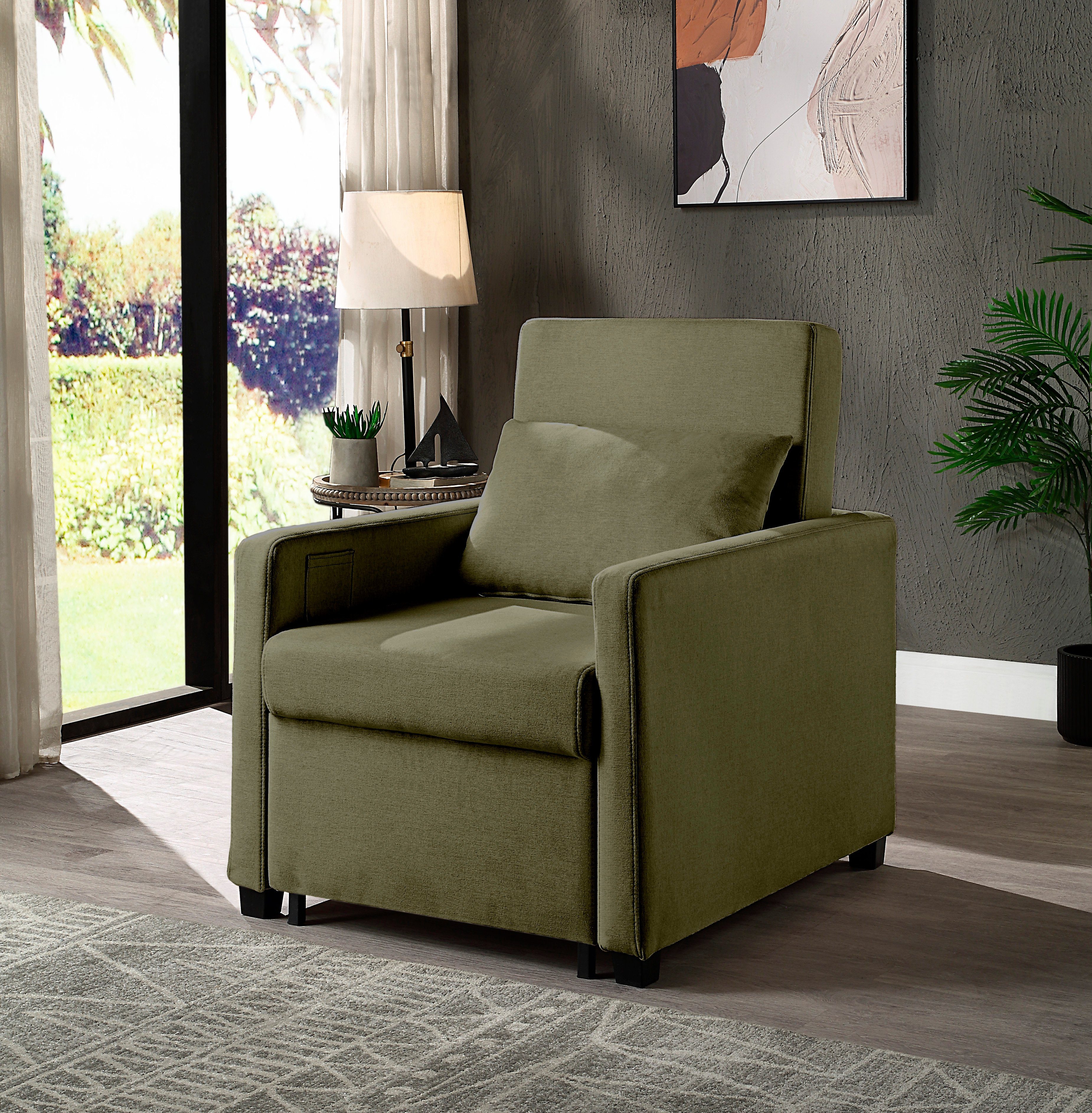 ATLANTIC home collection Relaxfauteuil Jerry met slaapfunctie, als logeerbed en inclusief kussens