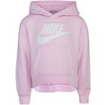 nike sportswear hoodie club fleece high low pullover roze