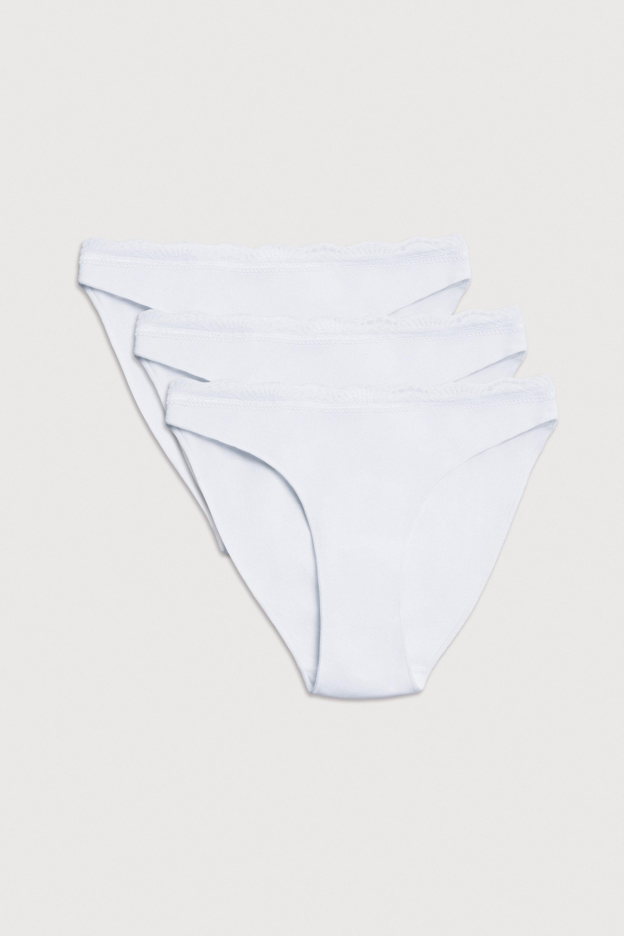 YSABEL MORA Minislip BASIC COLLECTION COTTON WITH LACE (Set van 3)