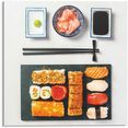 reinders! print op glas artprint op glas sushi menu vis - gezond - japans - staafjes (1 stuk) multicolor