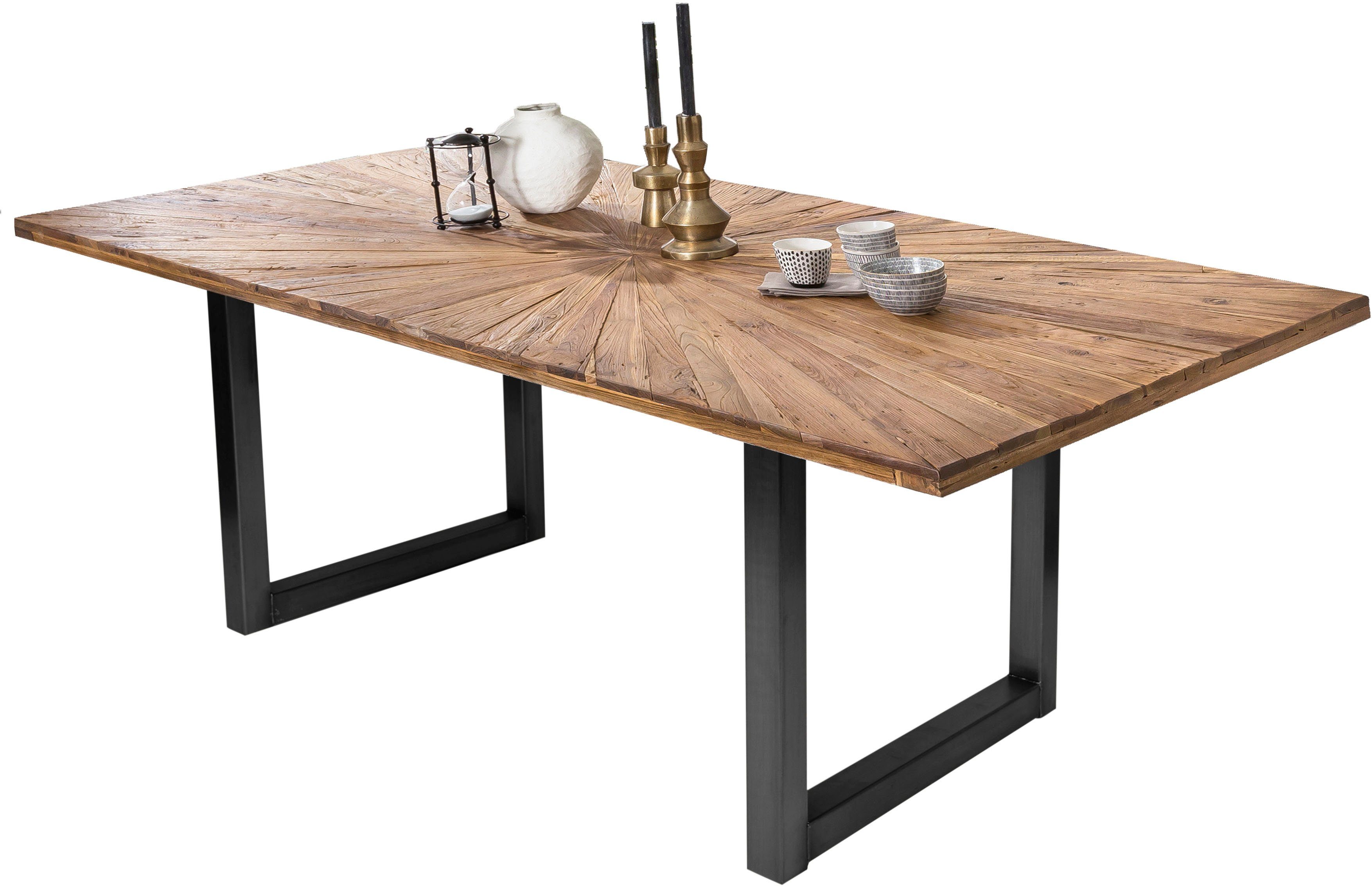 SIT Eettafel trendy glijdersframe eettafels maat 200 cm x 75 cm x 100 cm beige