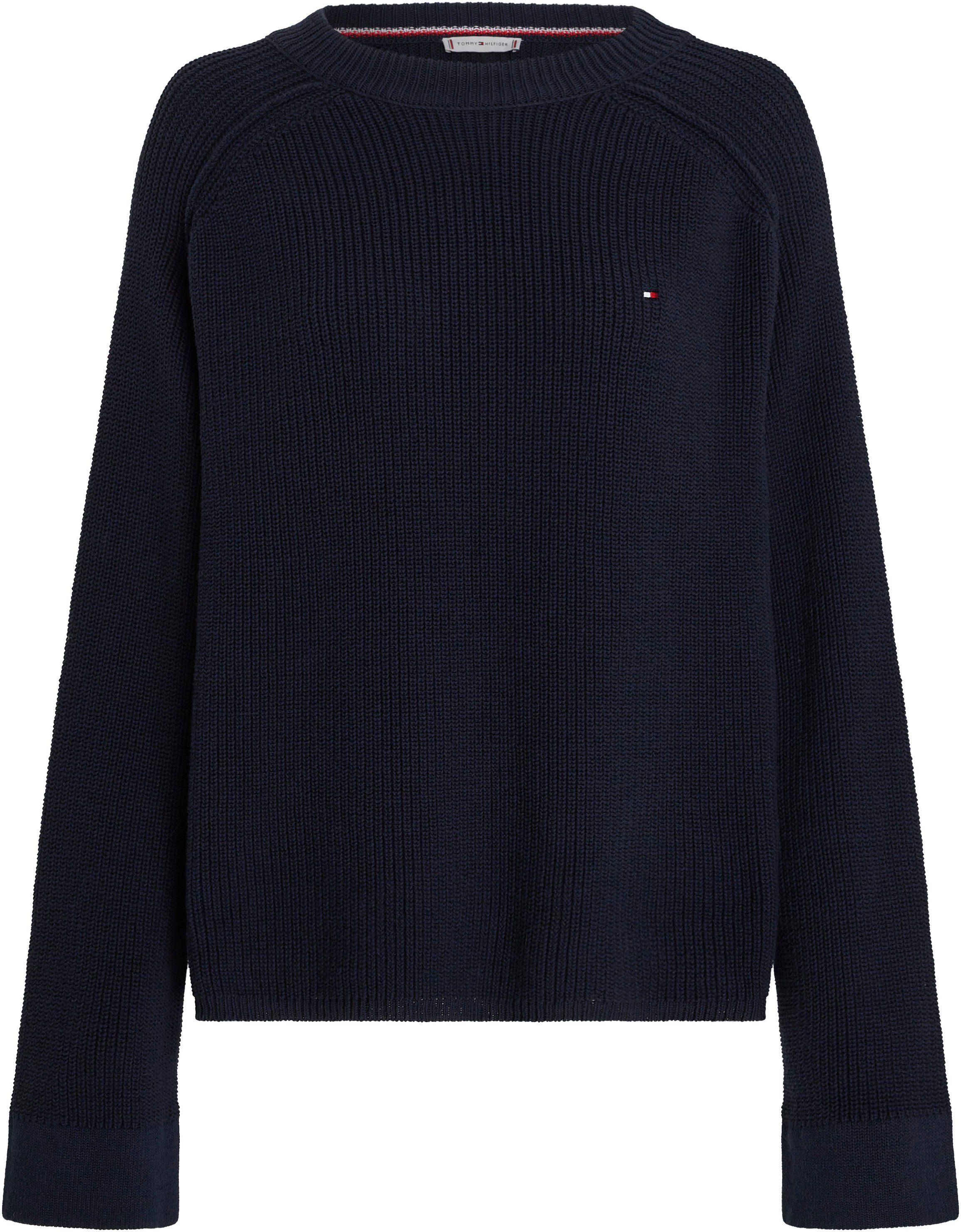 Tommy Hilfiger Curve Trui met ronde hals CRV CO CARDI STITCH C-NK SWT