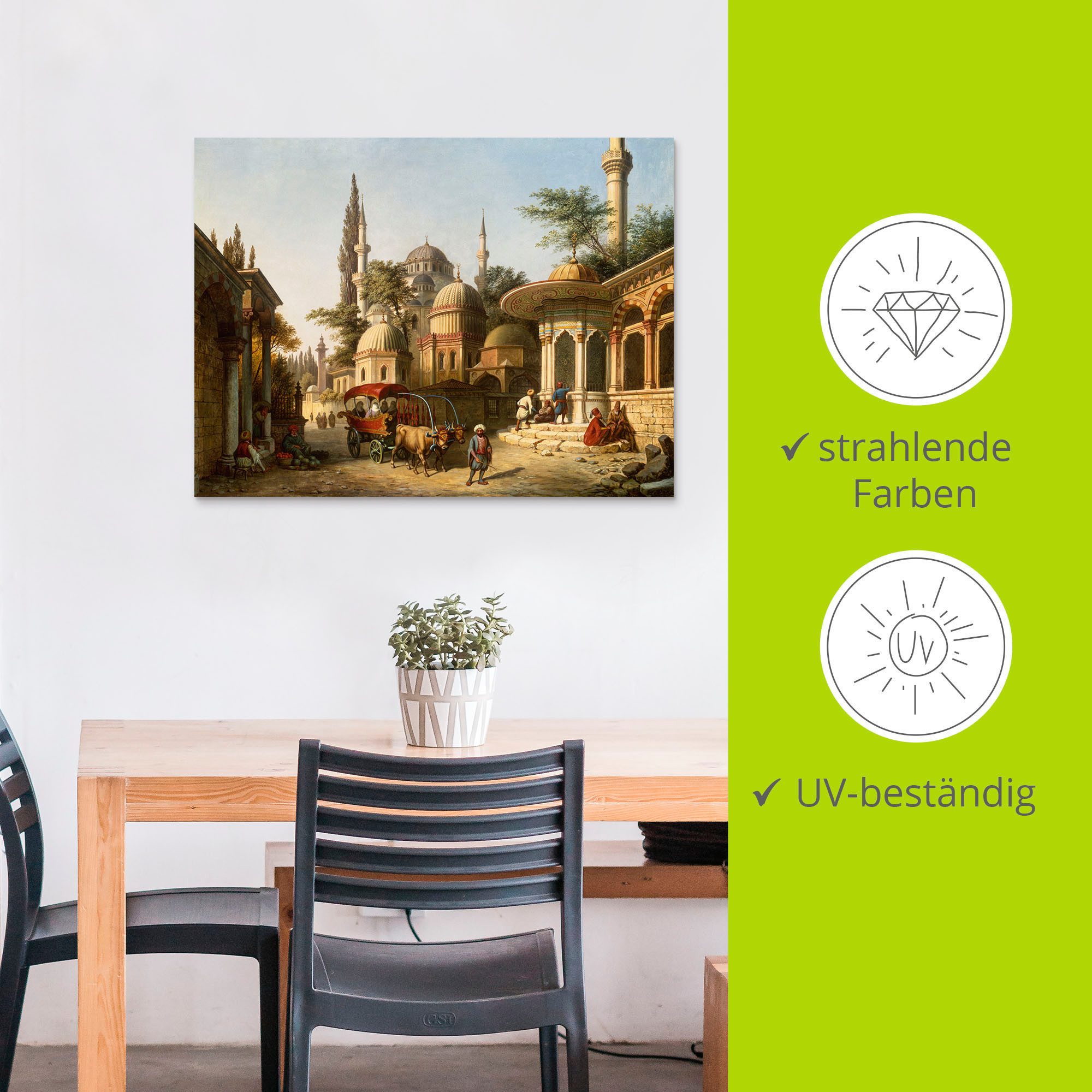Artland Artprint Aanzicht van een moskee in Istanbul als artprint van aluminium, artprint voor buiten, artprint op linnen, poster in verschillende maten. maten