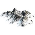 boenninghoff artprint op linnen winterlandschap, bergtop (1 stuk) grijs