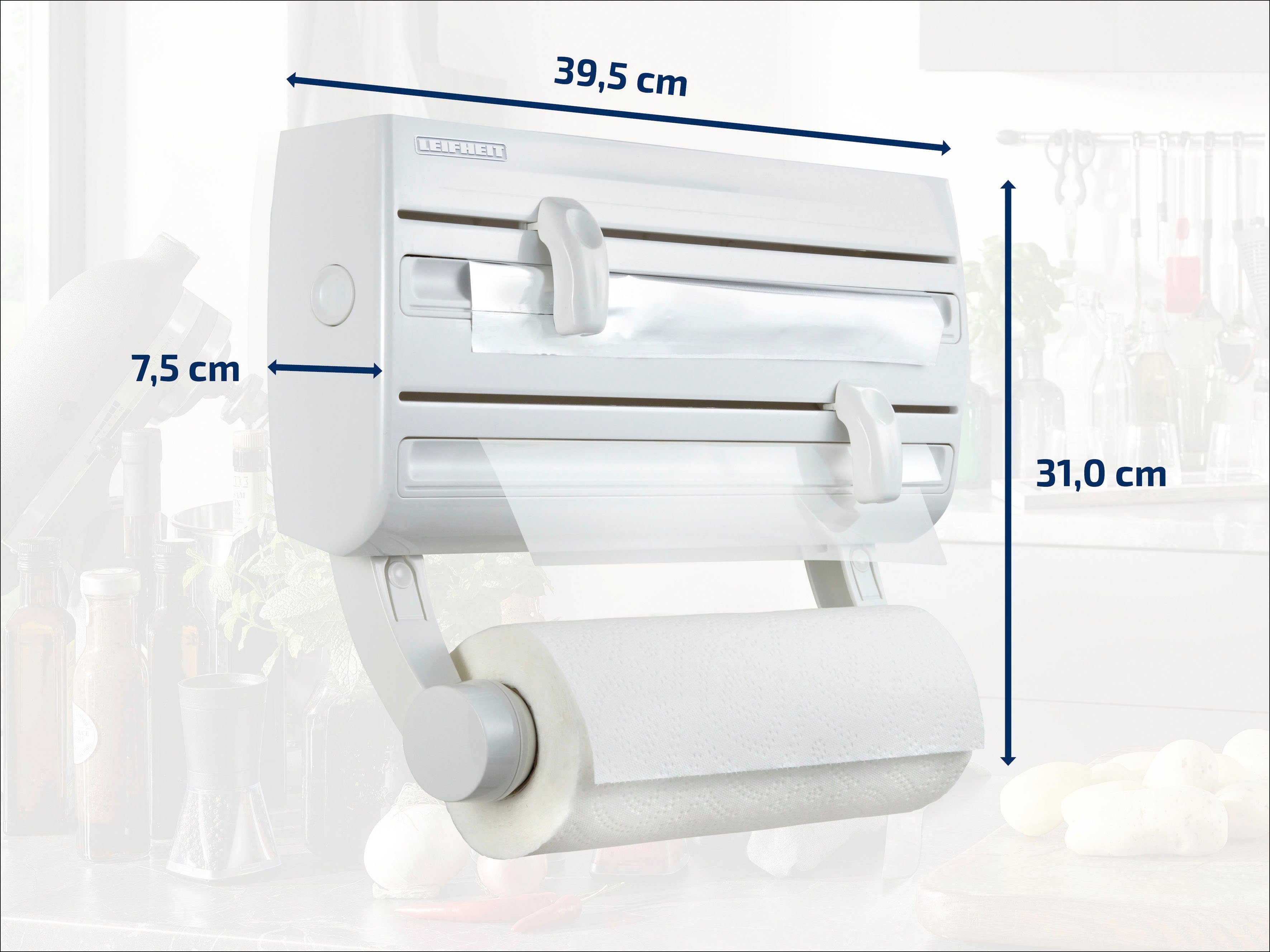 Leifheit Wandrolhouder Parat F2 Kunststof, 3-in-1