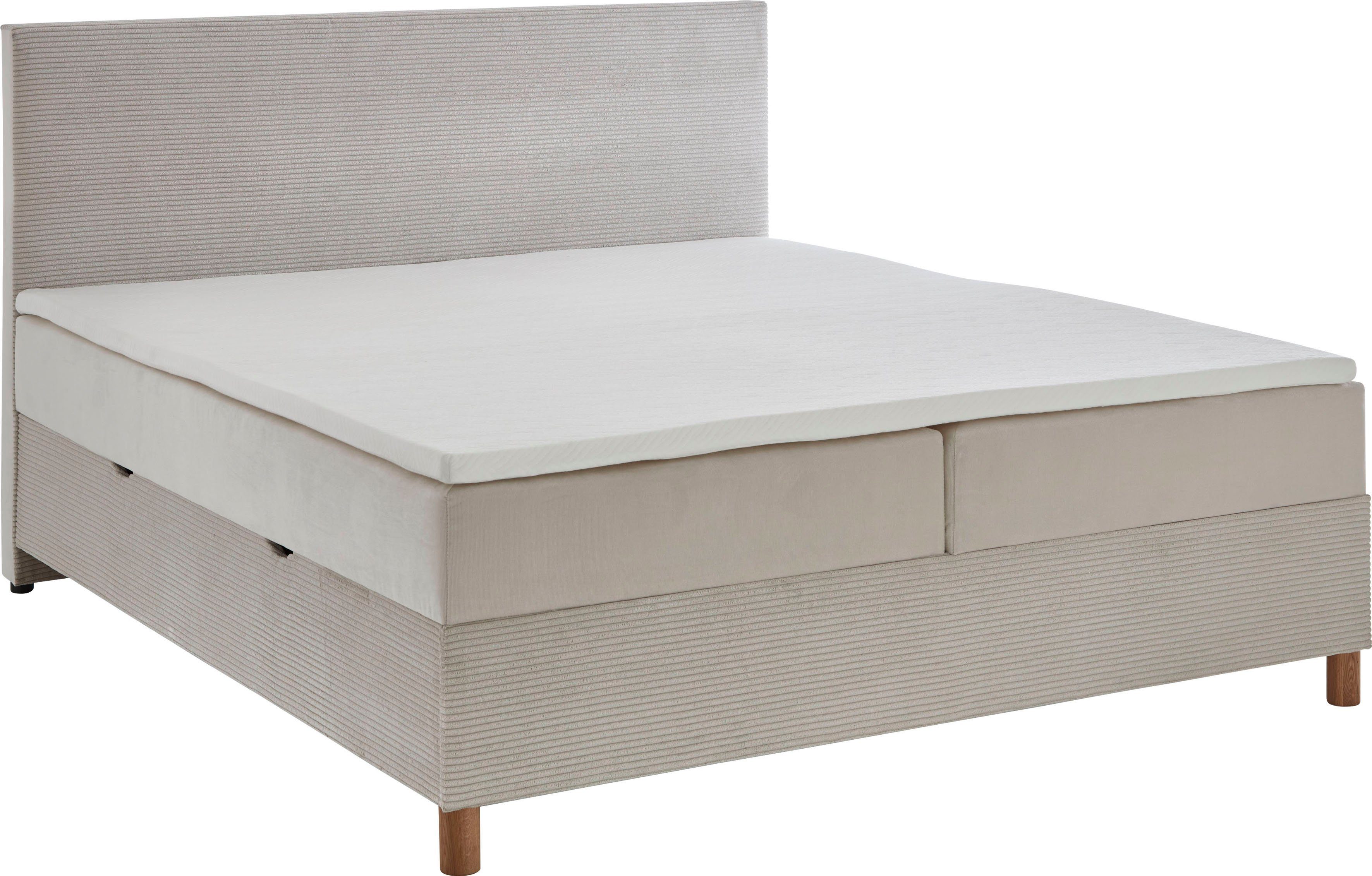 meise.möbel Boxspring Corsica met bedkist en topmatras, bekleding in een stof- en cordmix