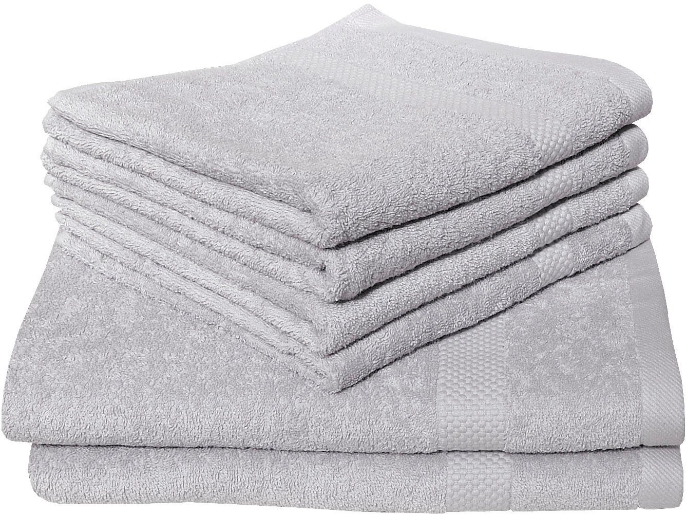Dyckhoff Handdoekenset Planeet 4 handdoeken (50x100 cm), 2 douchehanddoeken (70x140 cm) (set, 6-delig) handdoeken grijs