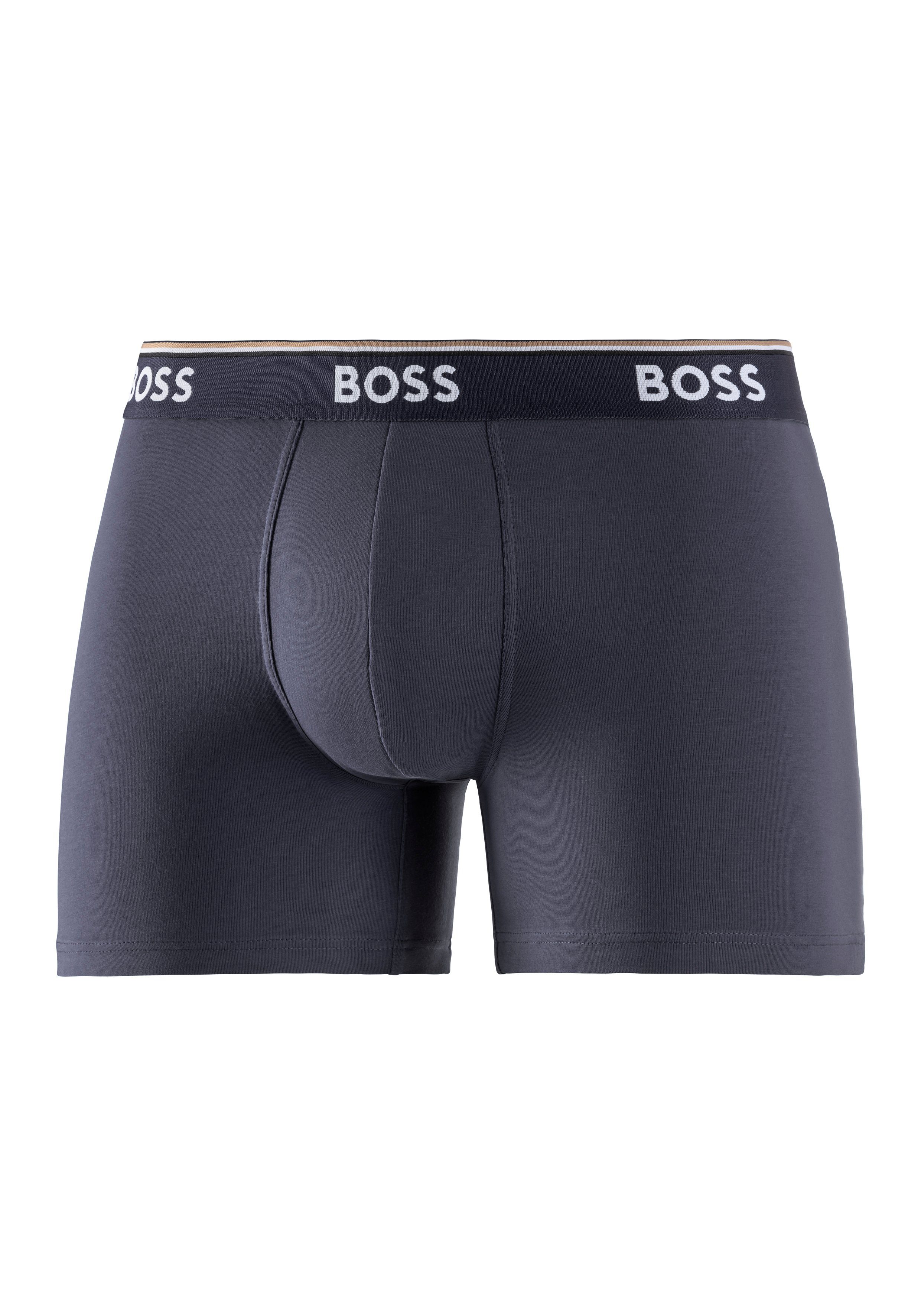 BOSS Lange boxershort BRIEF 3 PACK met in kleur bijpassende weefband (3 stuks)
