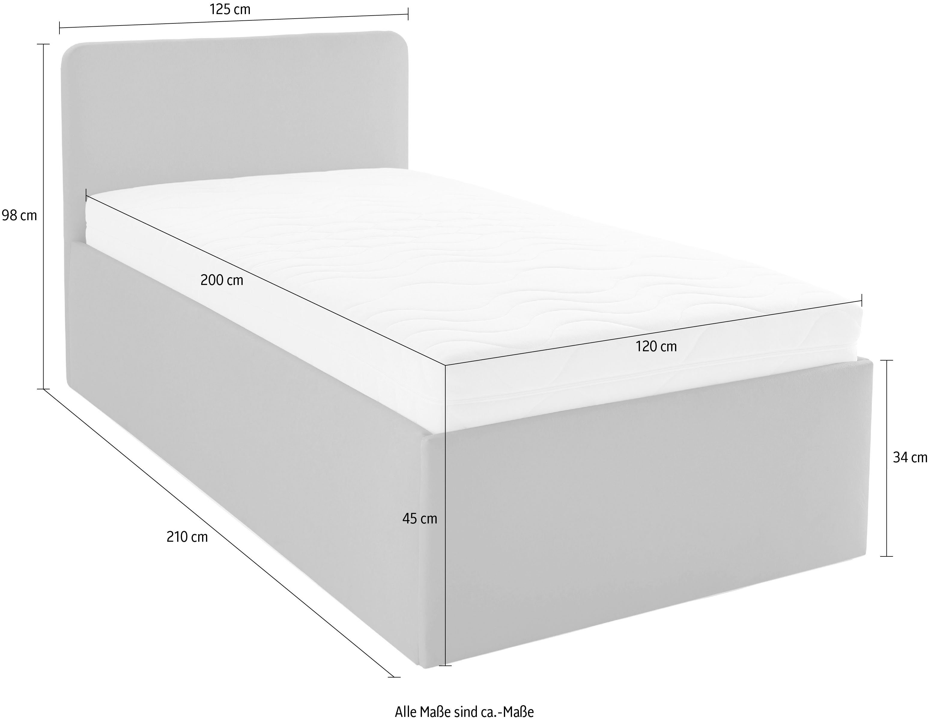 Westfalia Polsterbetten Gestoffeerd bed "Davos", OTTO's keuze! Topseller met bedkist bij uitvoering met matras