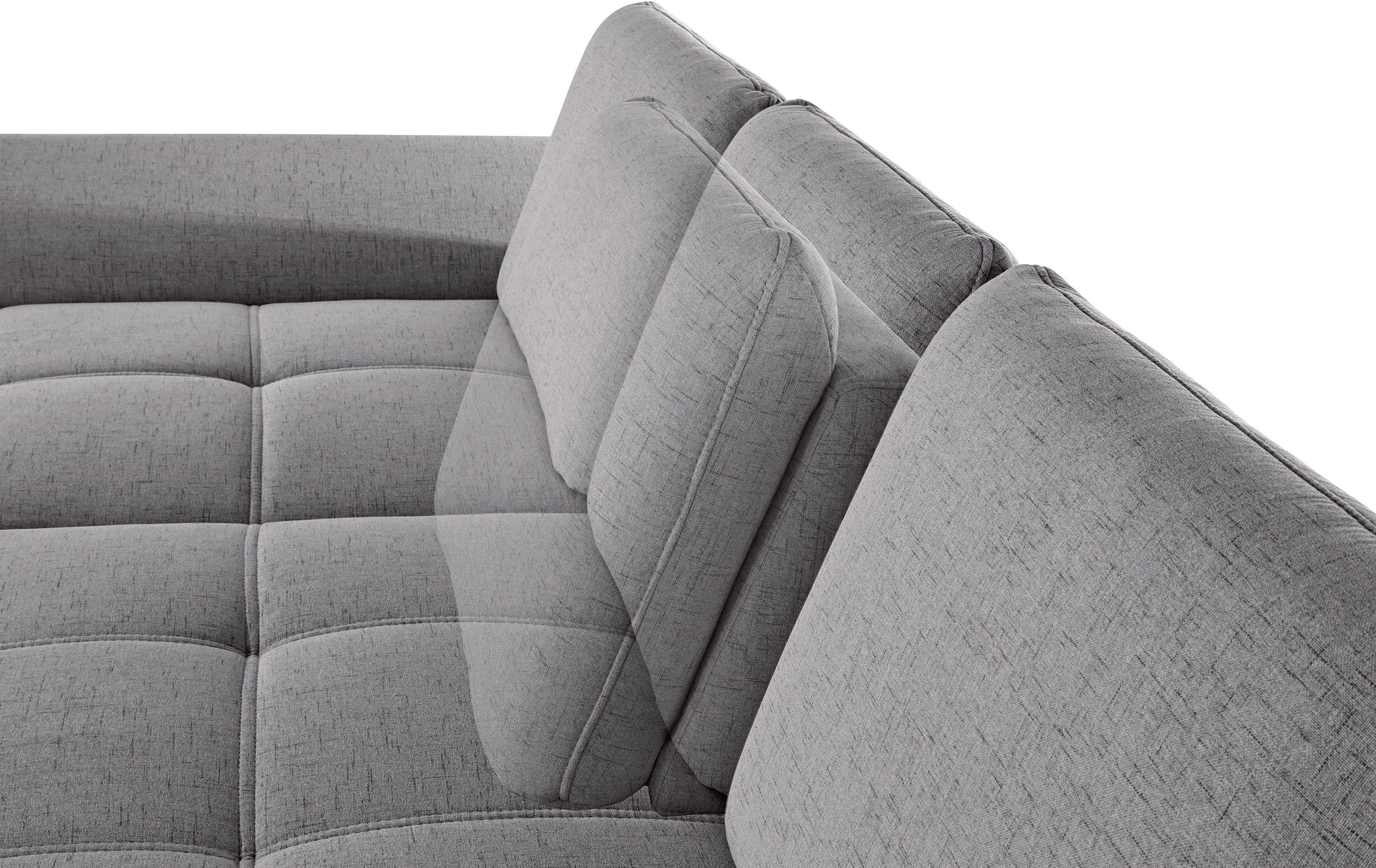 Places of Style Hoekbank Costello L-vorm, met zitdiepteverstelling, armleuningverstelling en