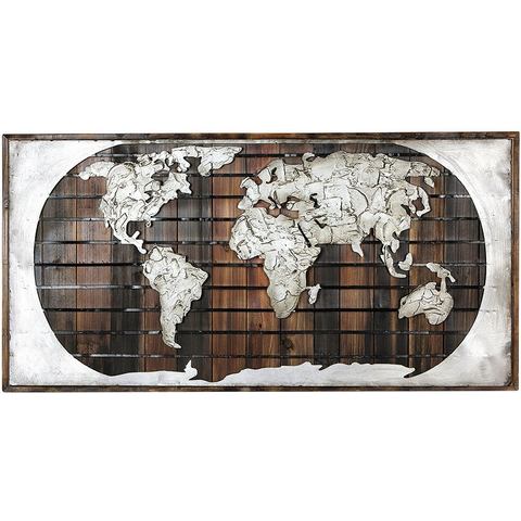 GILDE GALLERY Metalen artprint Artprint - kunstobject aarde op hout met de hand gemaakt, van metaal, decoratief in de woonkamer & slaapkamer (1 stuk)