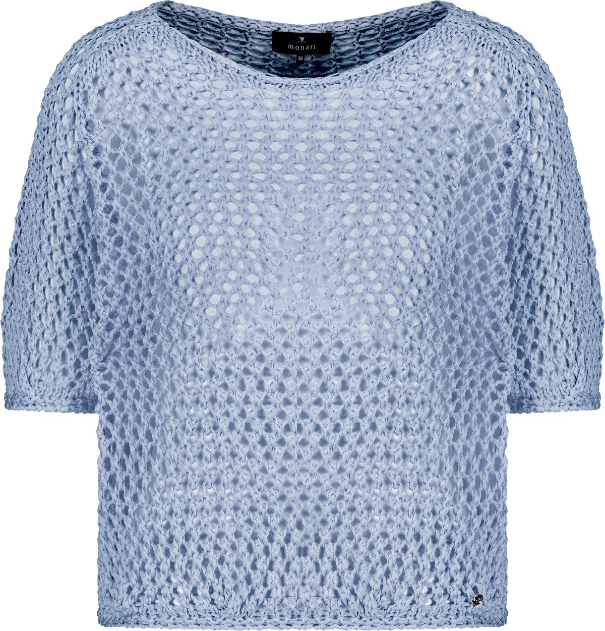 Monari Gebreide trui Pullover met ajourband