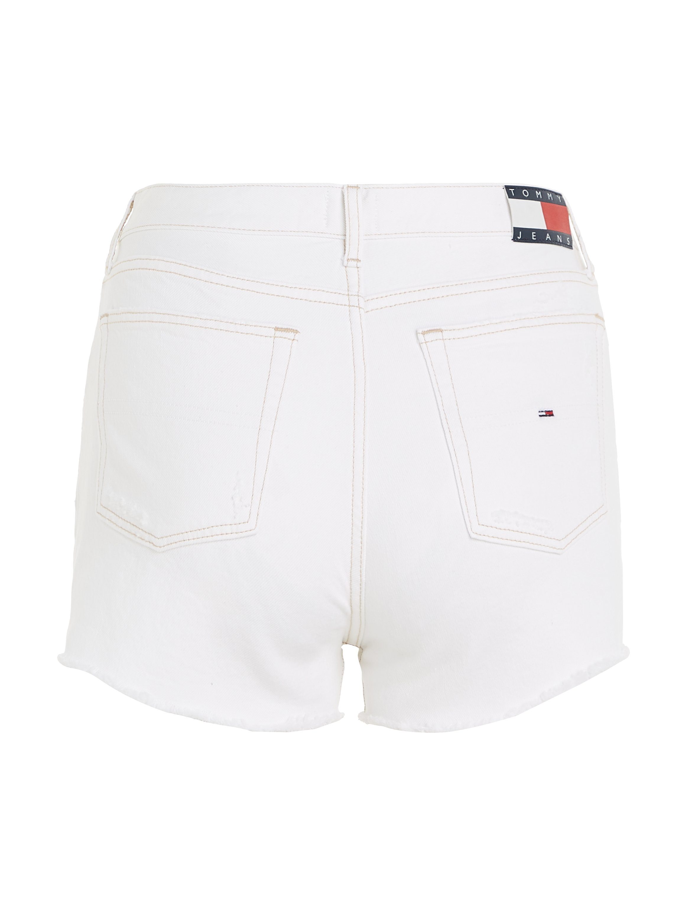 TOMMY JEANS Short HOT PANT BH0199 met destroyed effecten & gerafelde zoom