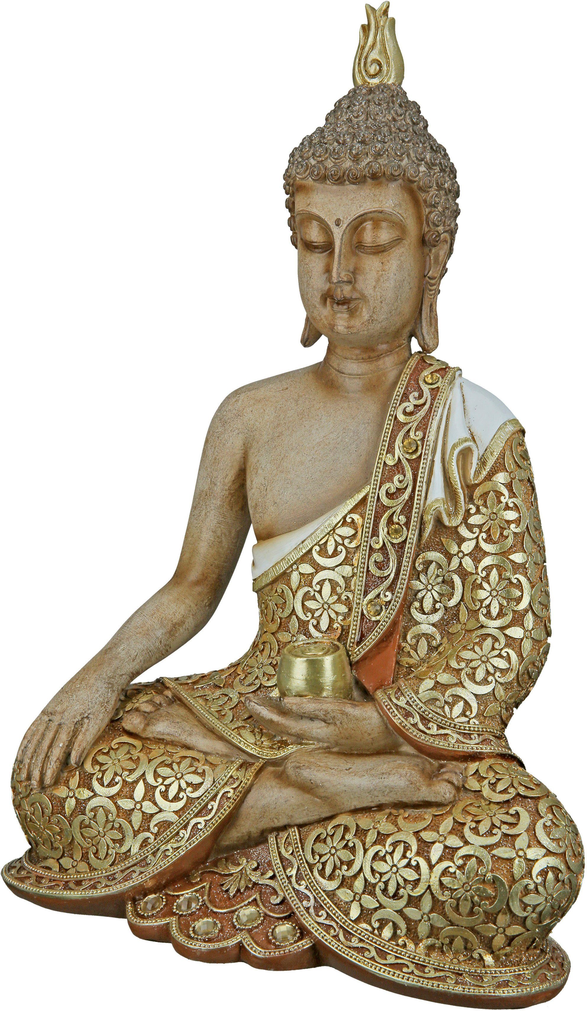 GILDE Boeddhabeeld Buddha Mangala braun-gold (1 stuk)