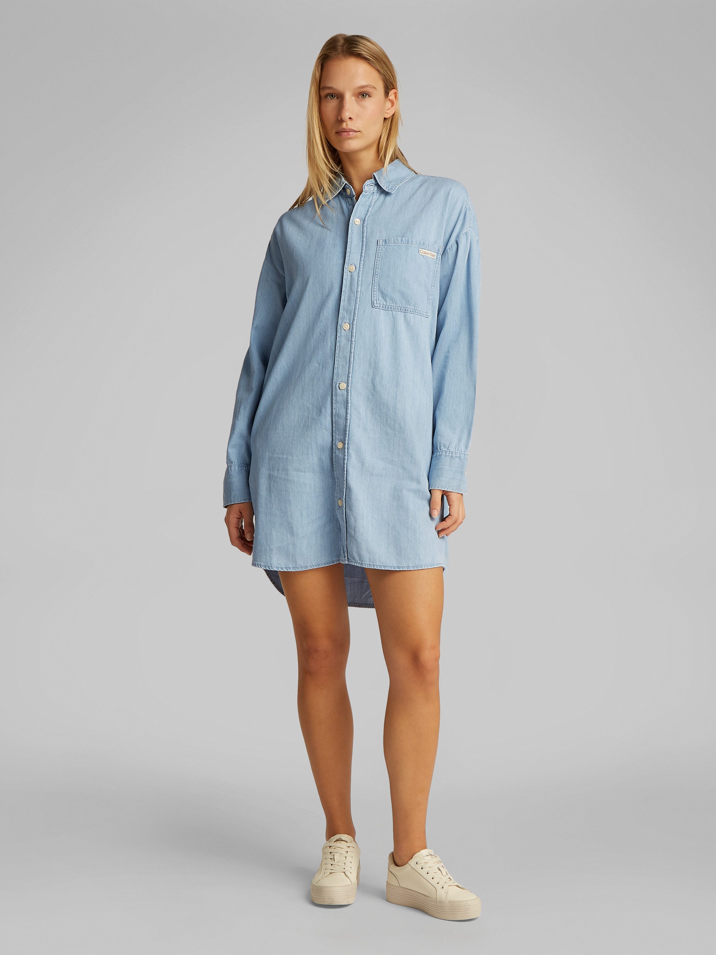 Calvin Klein Jeans jurk TENCEL LOOSE SHIRT DENIM DRESS