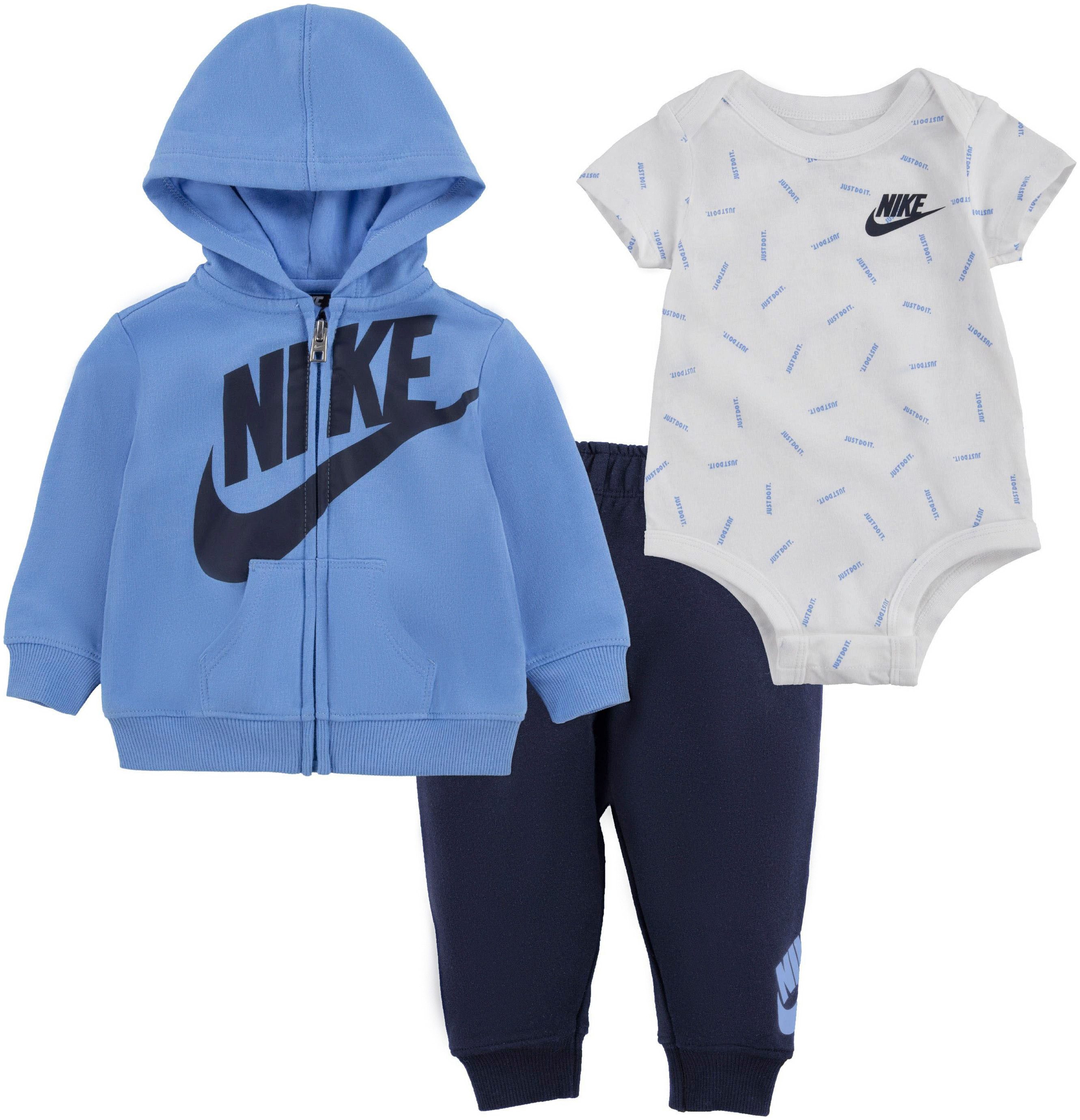 Nike Sportswear Babyuitzet JDI TOSS 3PC FZ PANT SET (set, 3-delig) kinderen basissets maat 62 (3) blauw