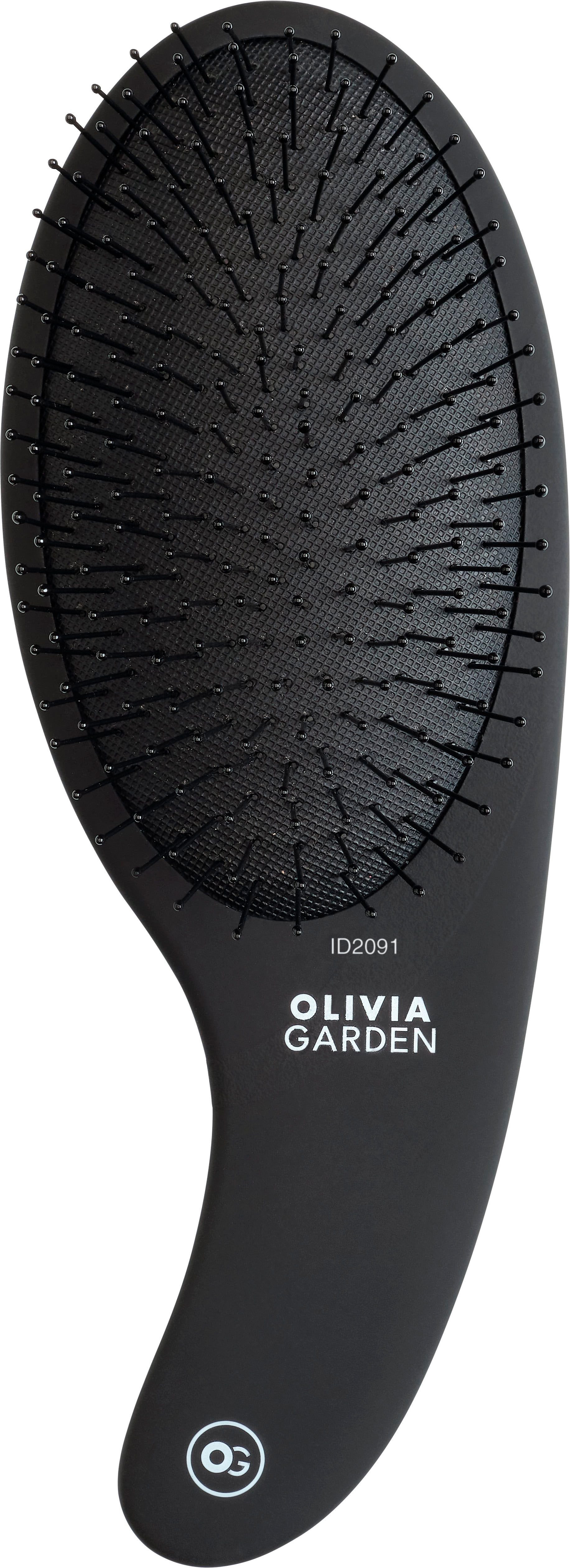 OLIVIA GARDEN Haarborstel EXPERT CARE CURVE nylon haren mat zwart