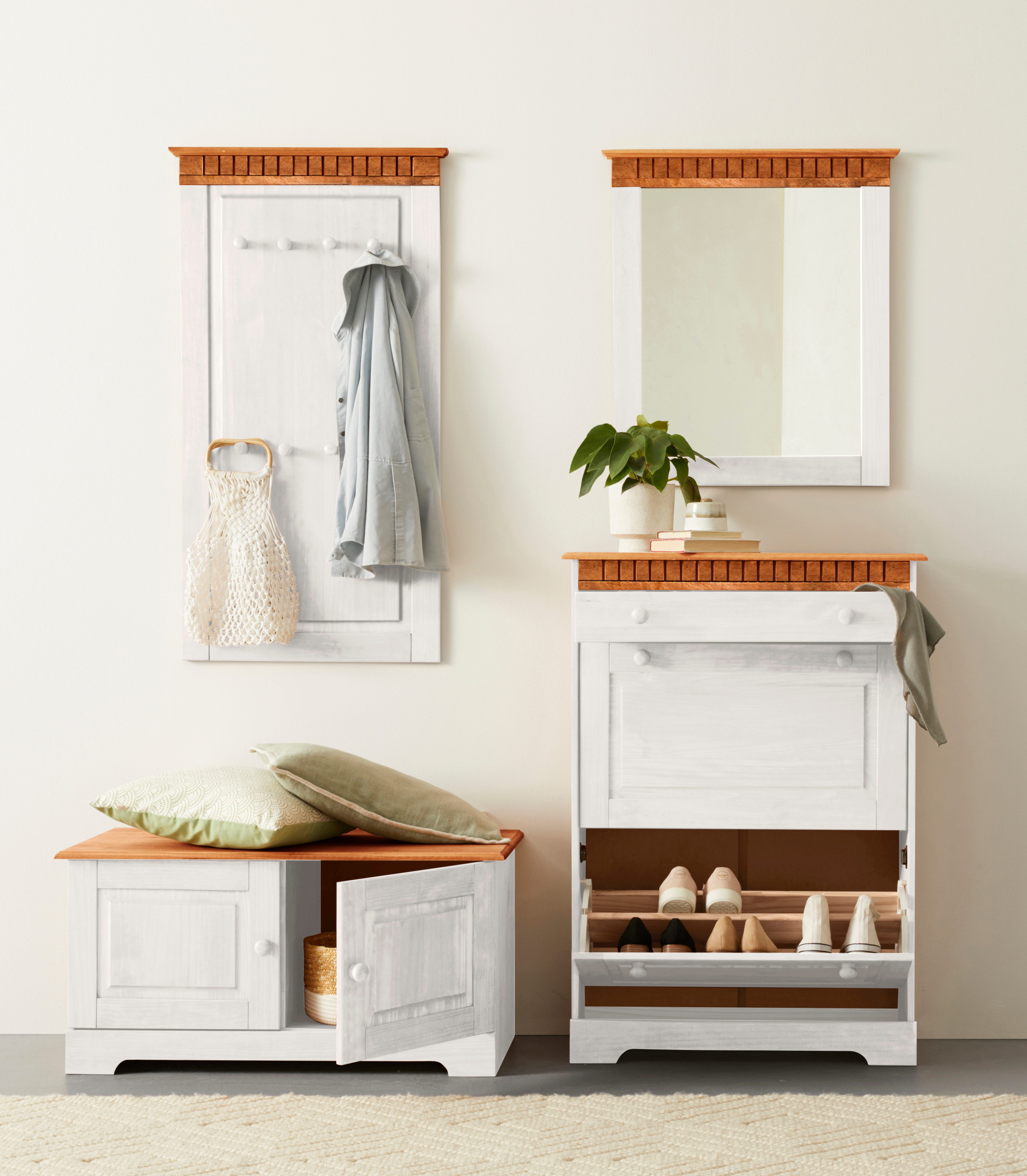 Home affaire Schoenenkast Lisa met 1 lade en 2 kleppen, hoogte 105 cm, breedte 75 cm