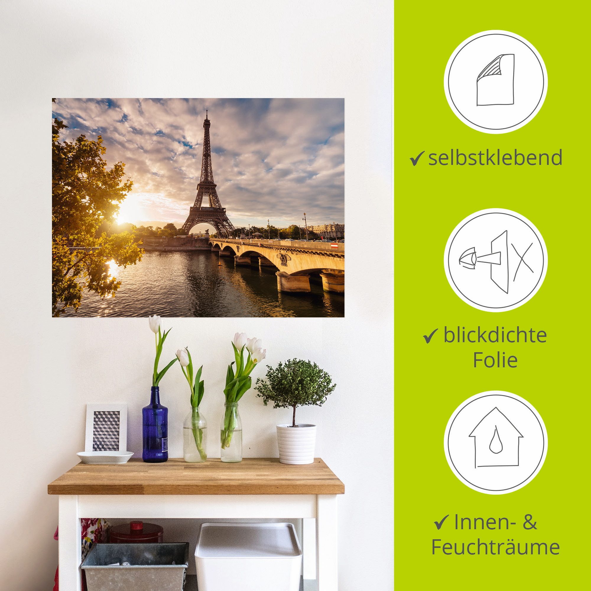 Artland Artprint Parijs Eiffeltoren II als artprint op linnen, poster, muursticker in verschillende maten